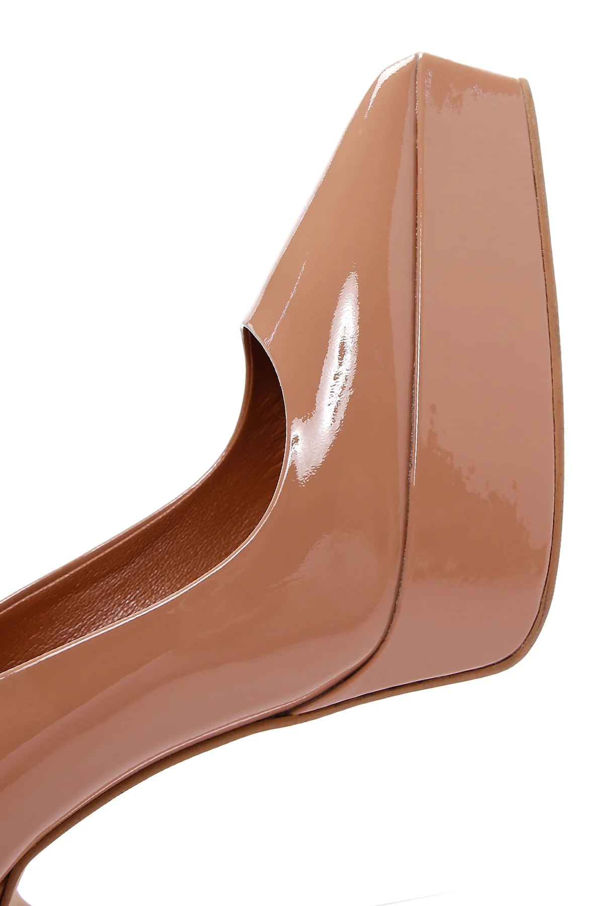 Kadın Bej Rugan Deri Plaftorm Stiletto - Image 10