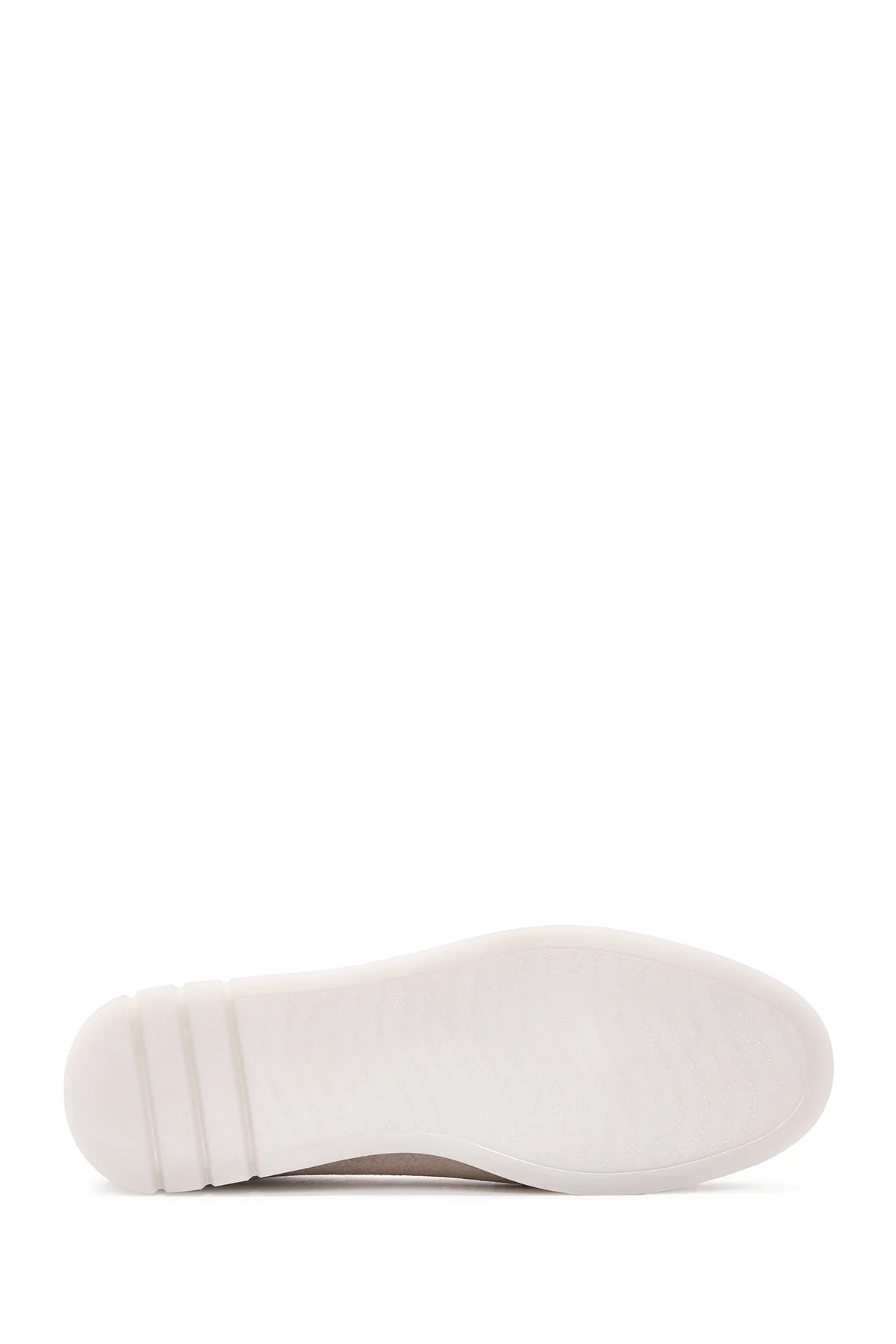 Kadın Bej Süet Deri Comfort Loafer - Image 4