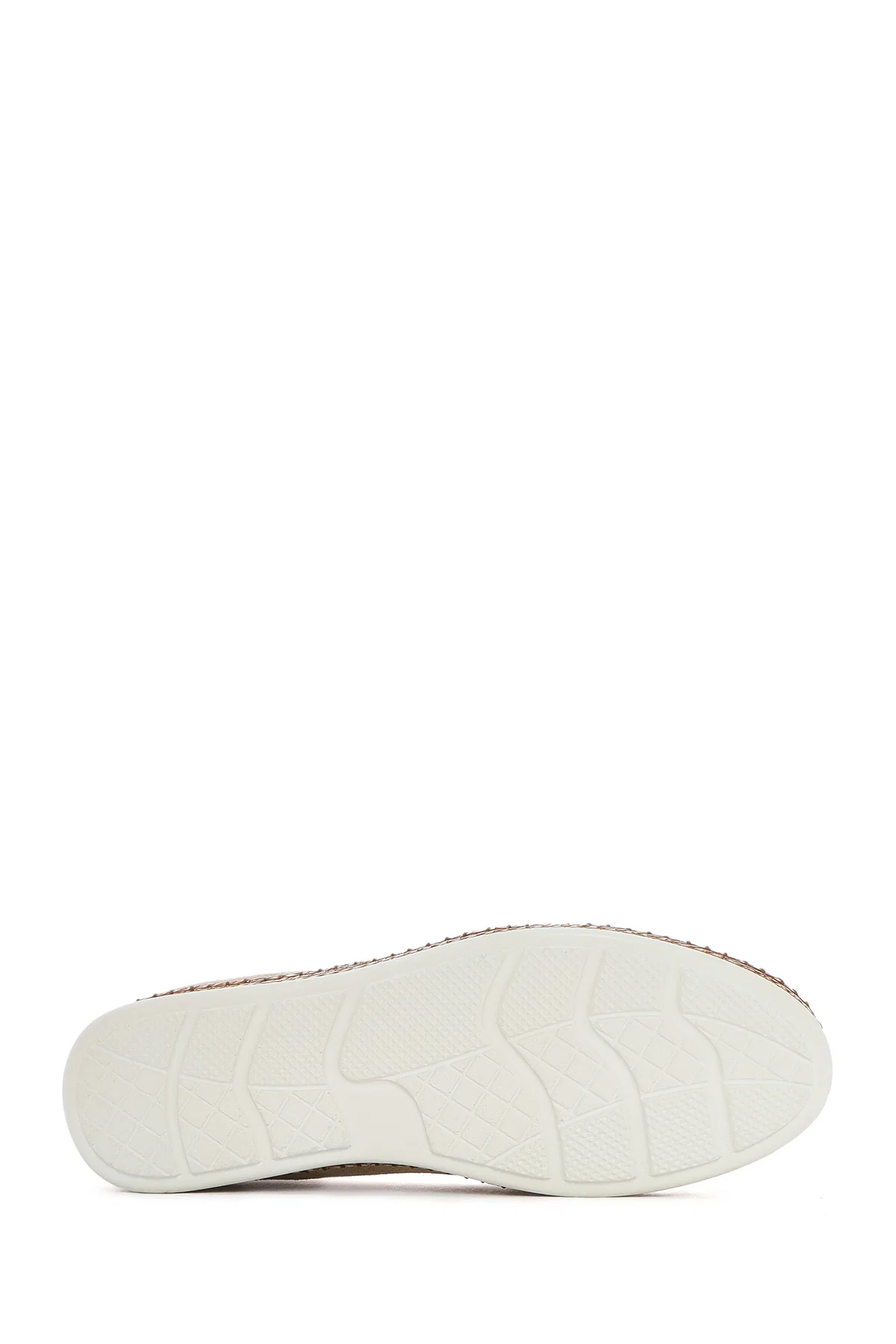 Kadın Bej Süet Deri Comfort Loafer - Image 4