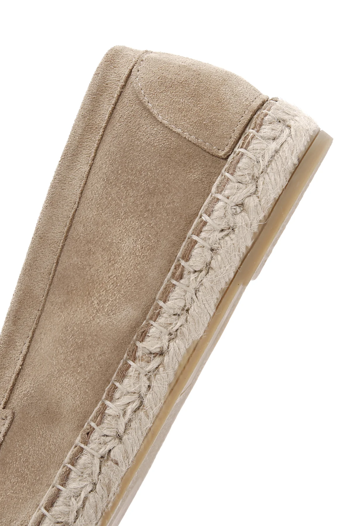 Kadın Bej Süet Deri Espadril - Image 8