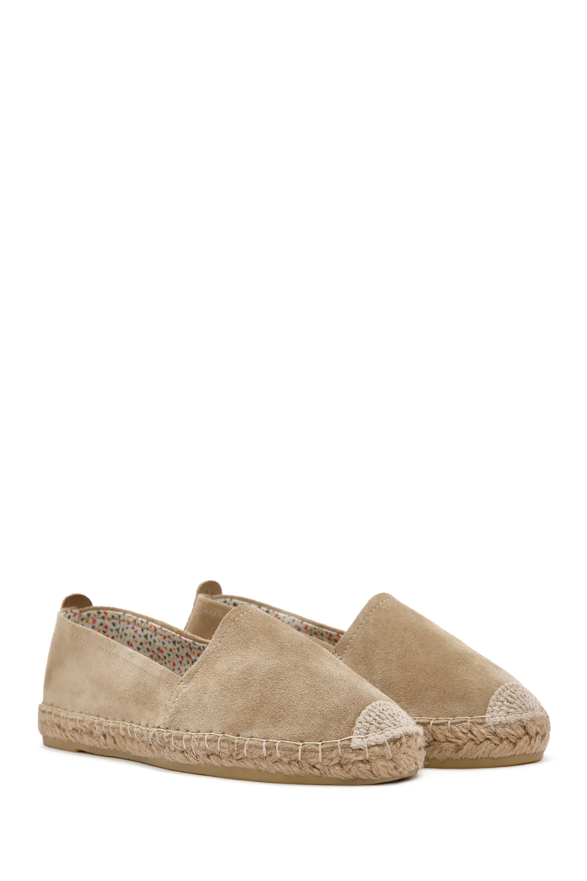 Kadın Bej Süet Deri Espadril - Image 3