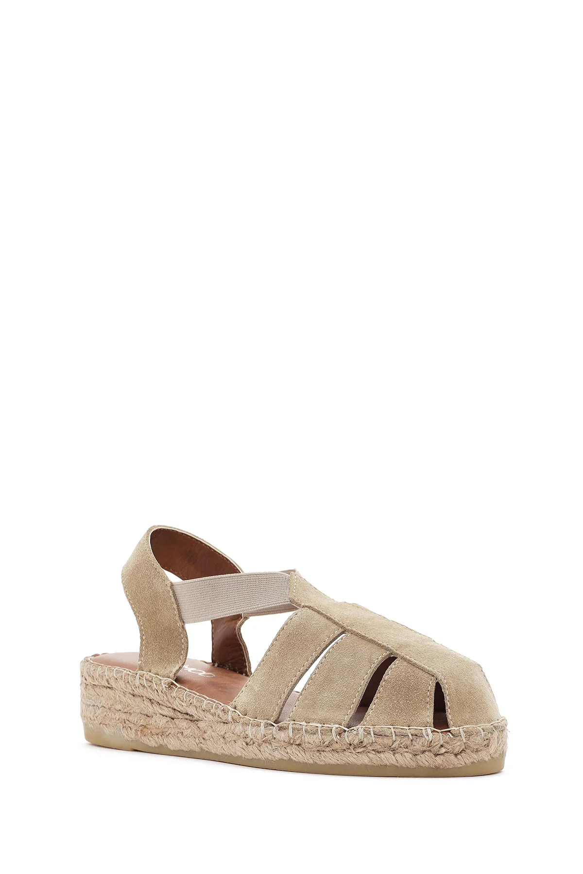 Kadın Bej Süet Deri Espadril - Image 6