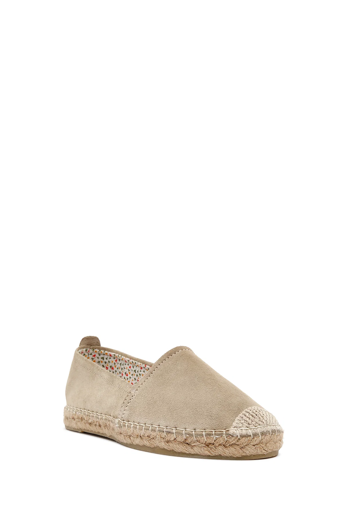 Kadın Bej Süet Deri Espadril - Image 6