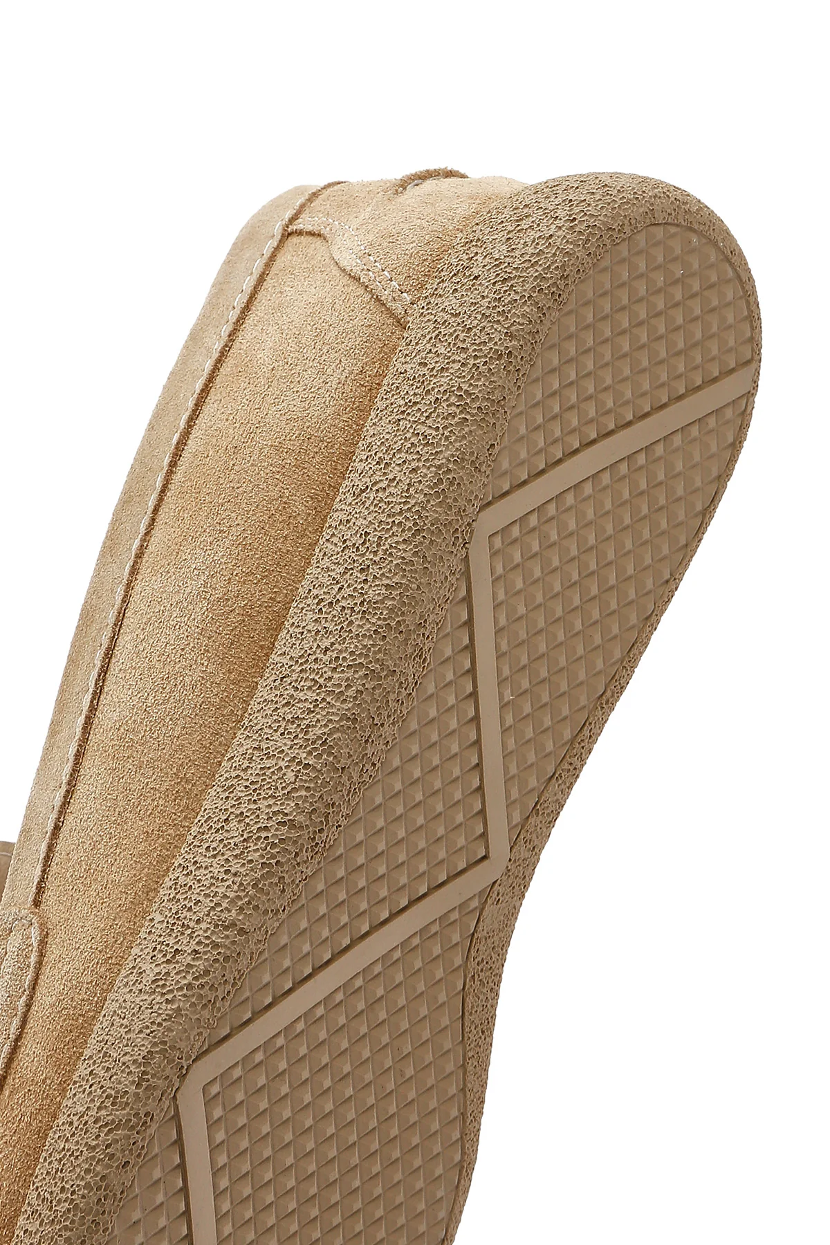 Kadın Bej Süet Deri Konfor Loafer - Image 9