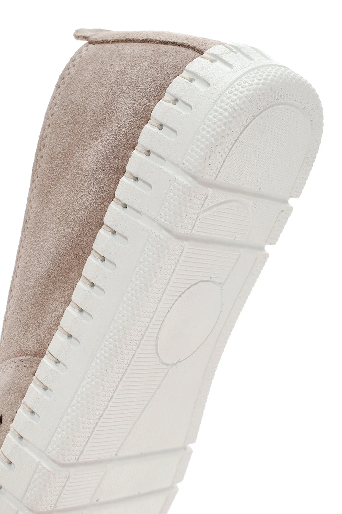 Kadın Bej Süet Deri Konfor Loafer - Image 8