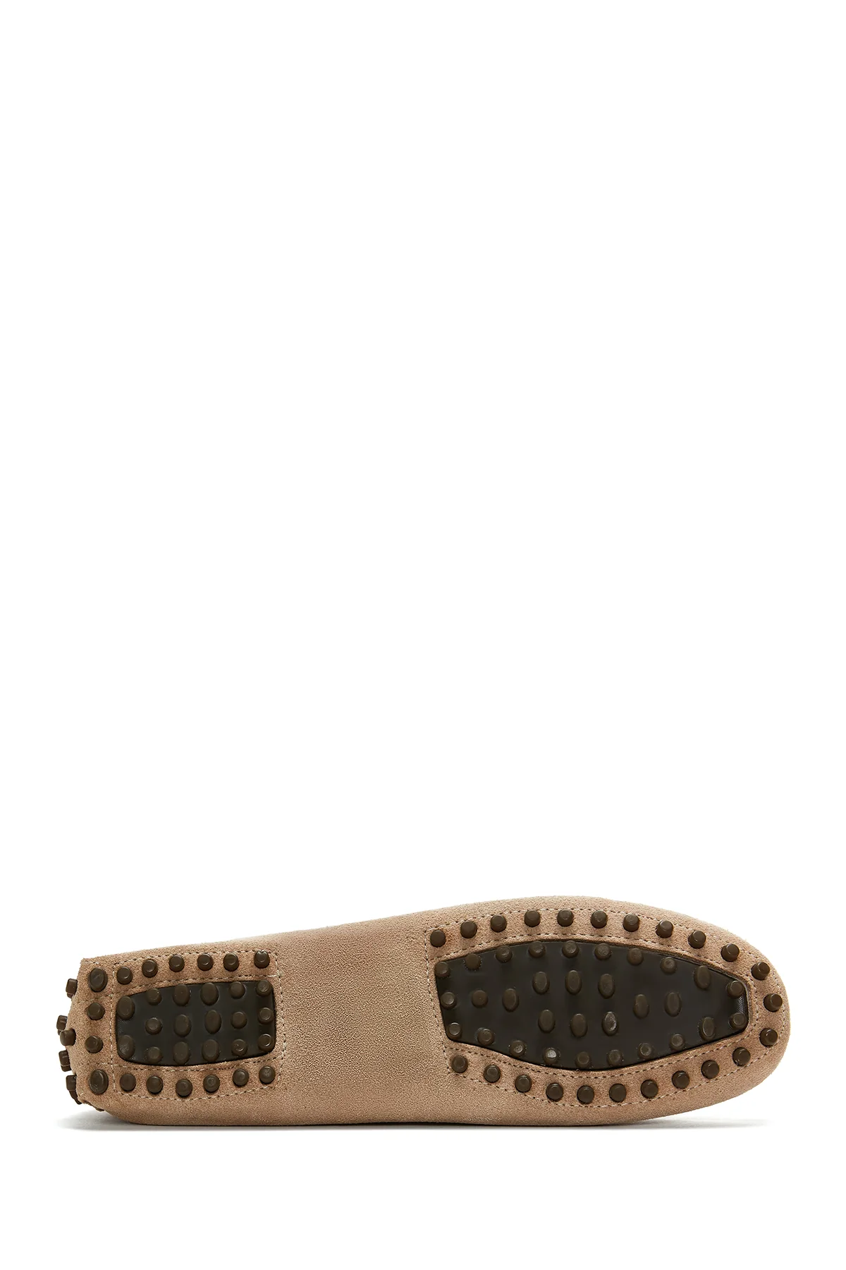 Kadın Bej Süet Deri Loafer - Image 5