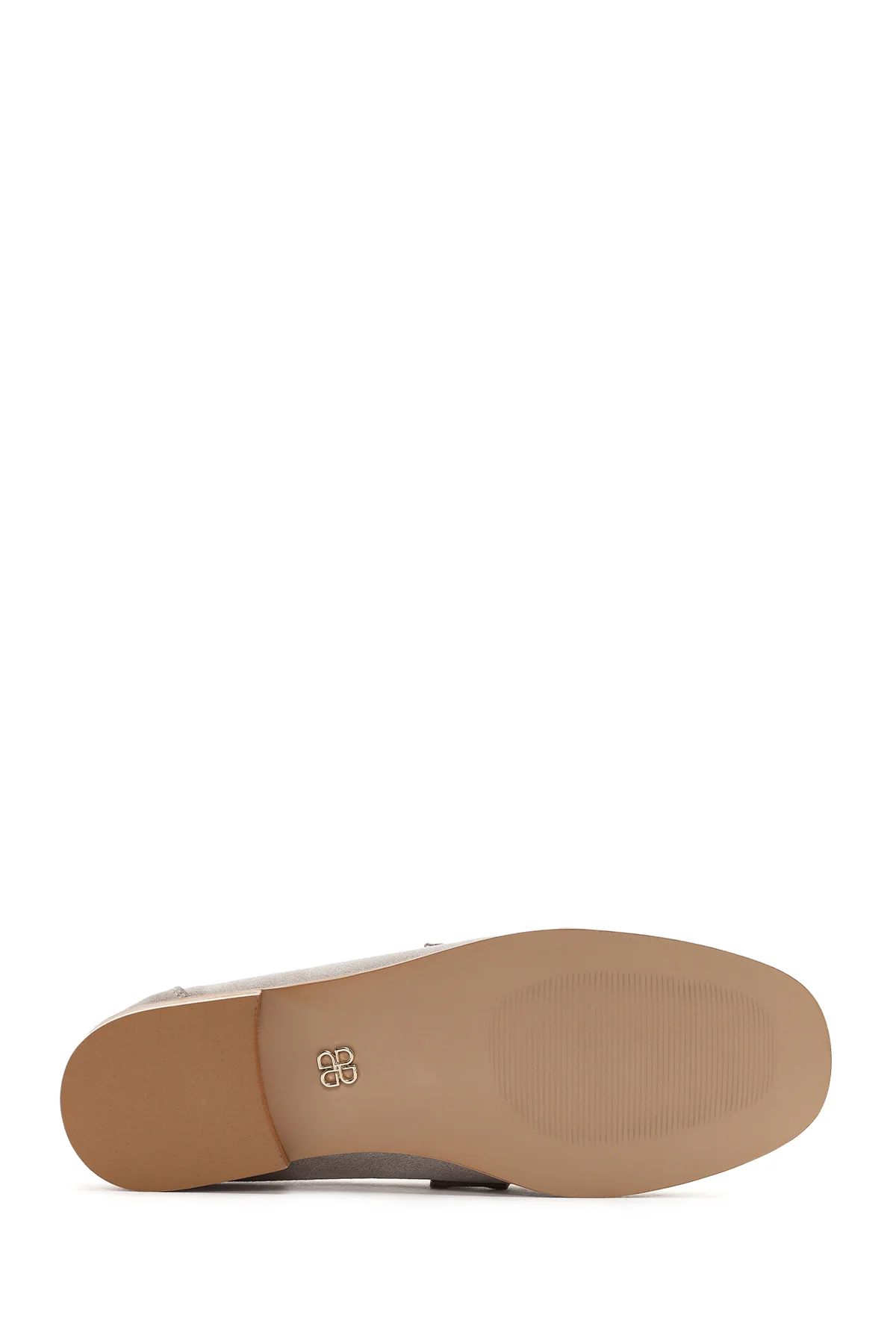 Kadın Bej Süet Deri Maskülen Loafer - Image 4