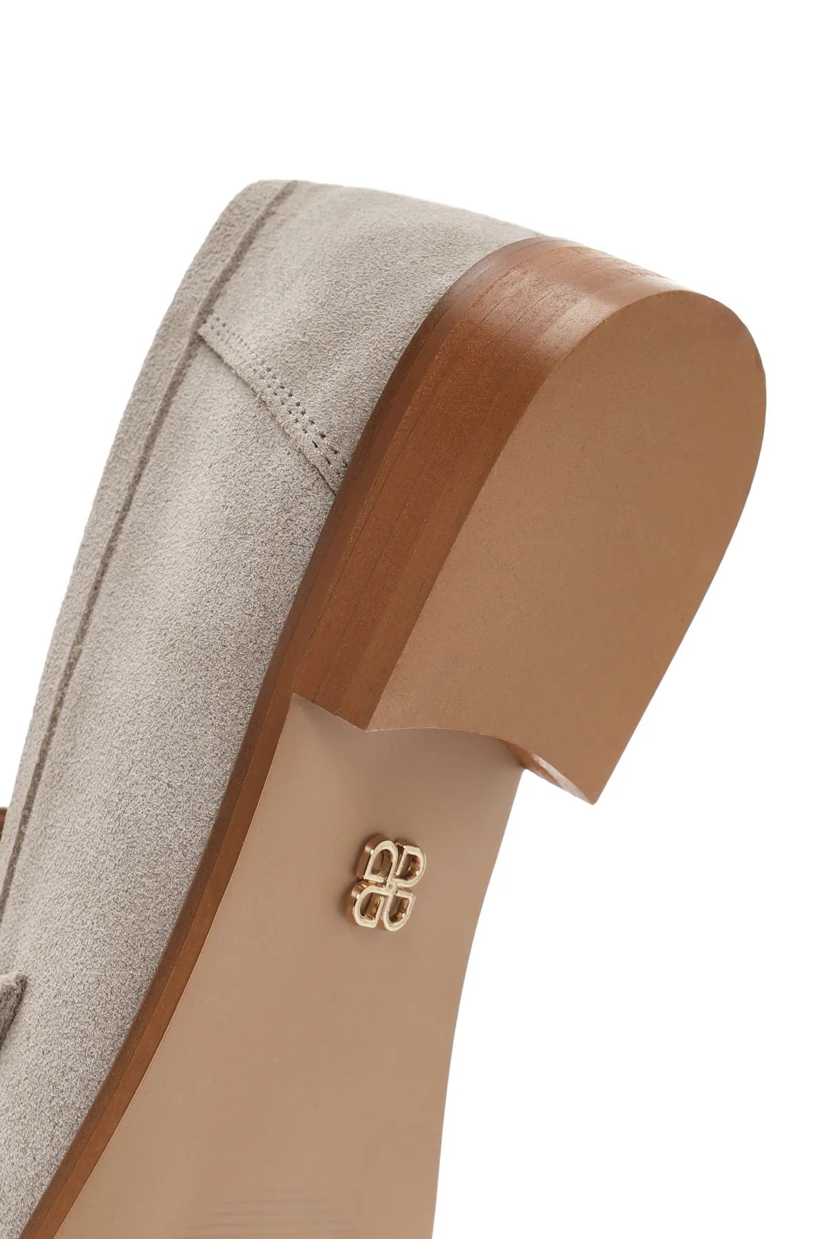 Kadın Bej Süet Deri Maskülen Loafer - Image 8