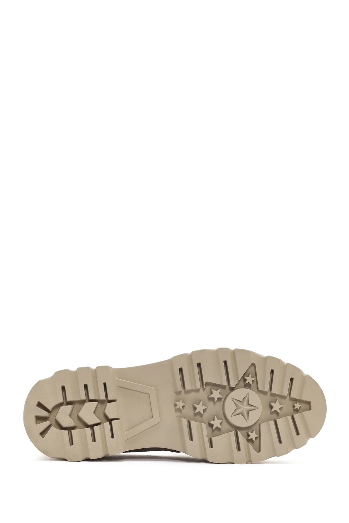 Kadın Bej Süet Deri Maskülen Loafer - Image 4
