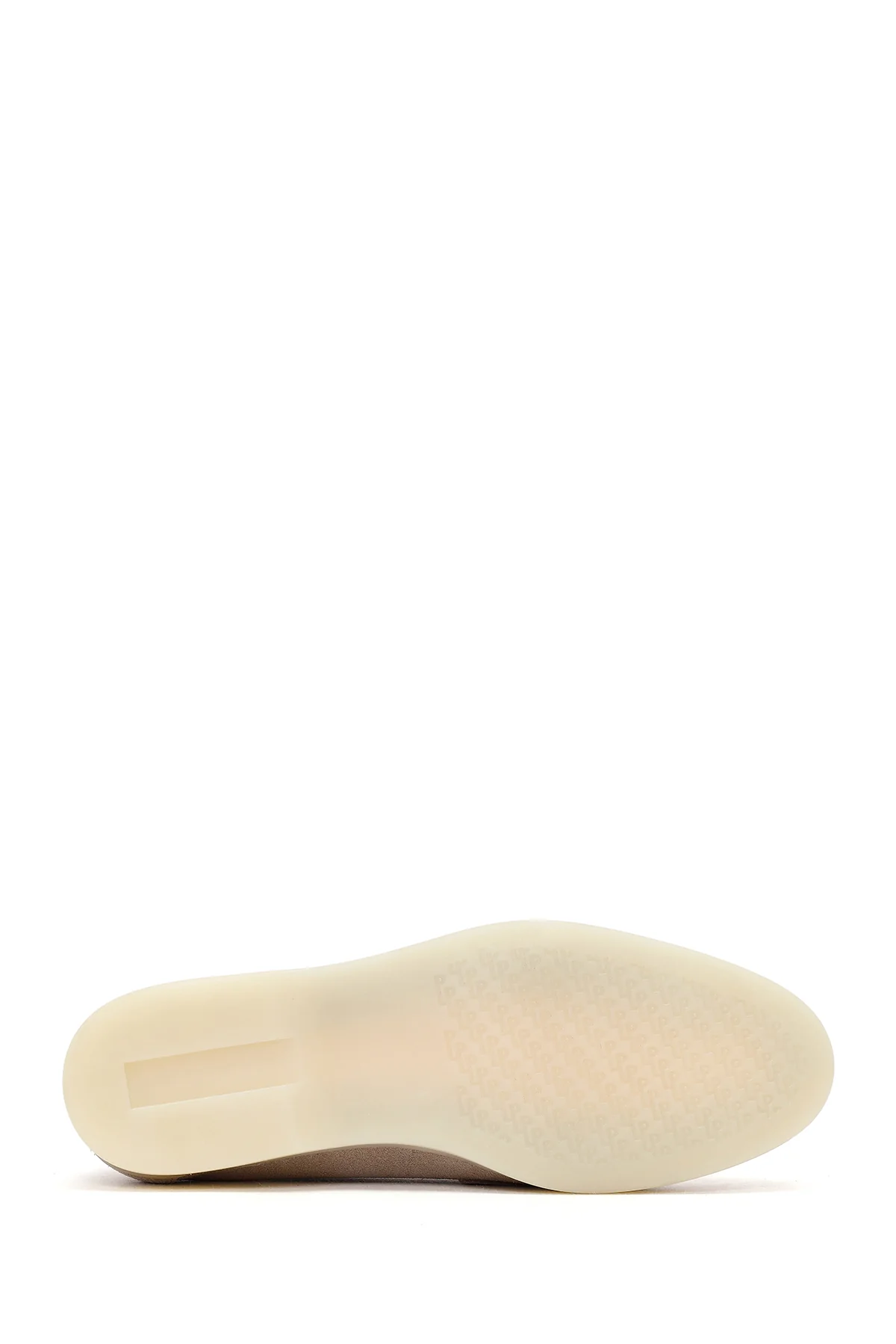 Kadın Bej Süet Deri Maskülen Loafer - Image 5