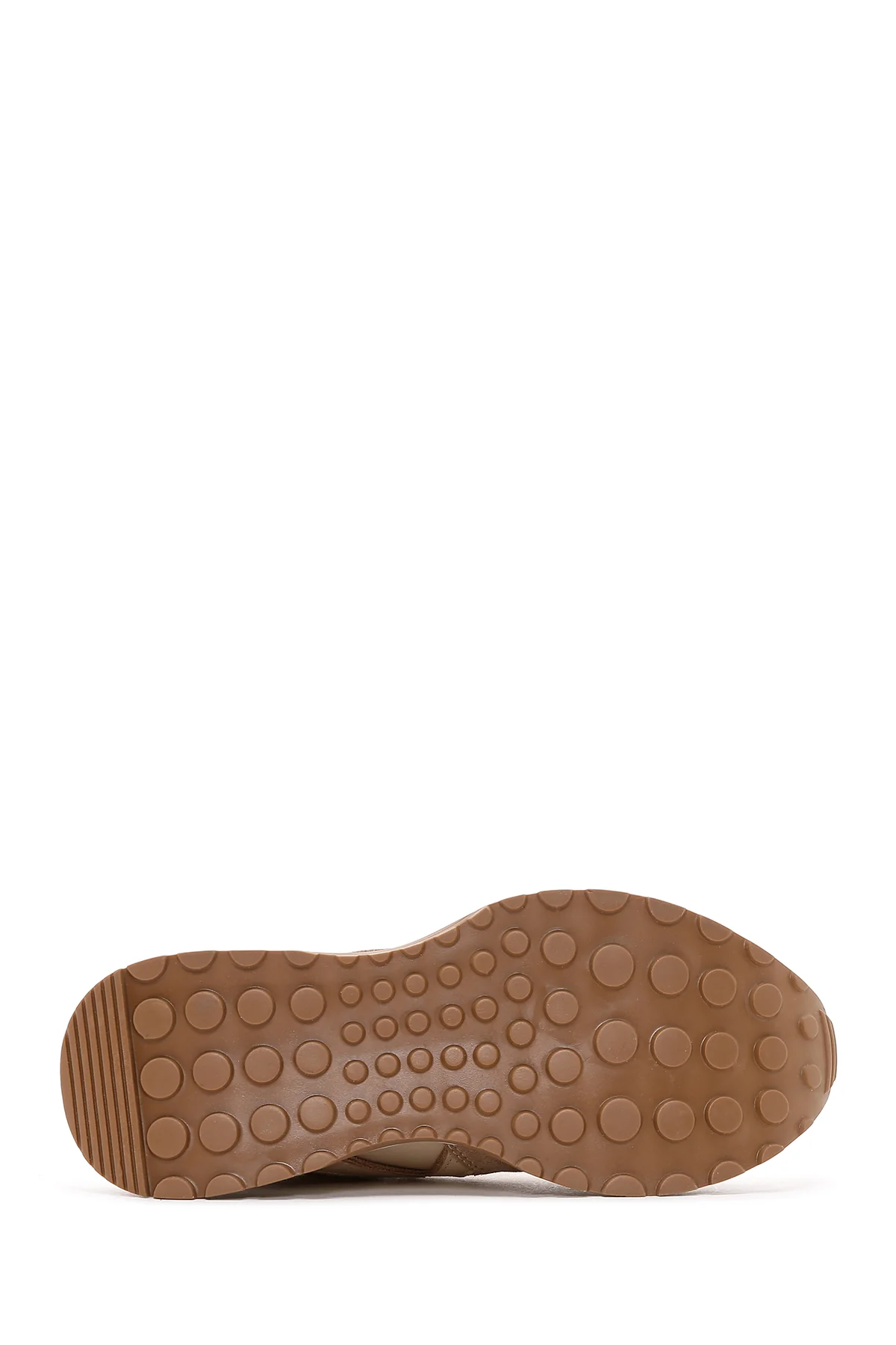 Kadın Bej Süet Detaylı Deri Sneaker - Image 4