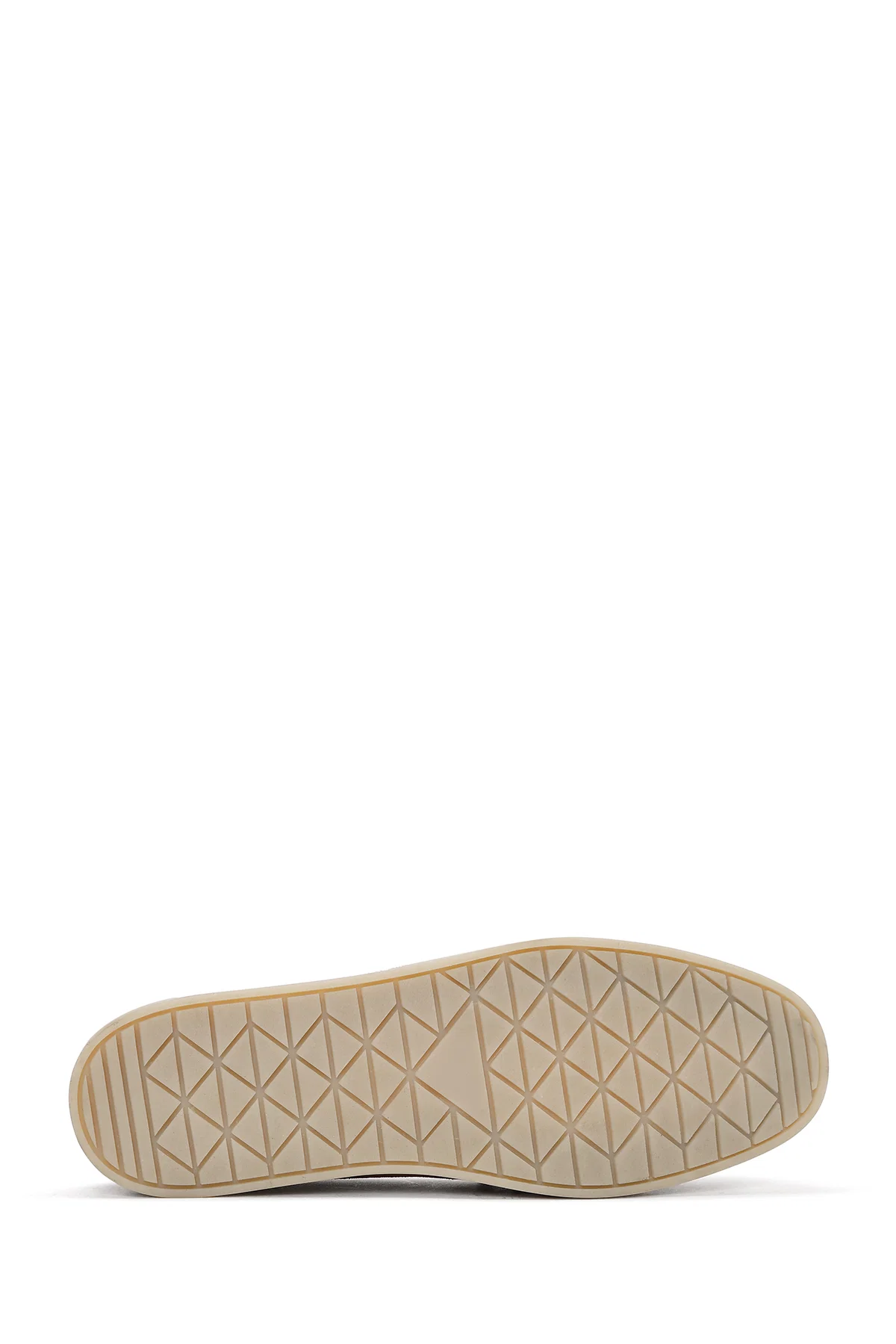 Kadın Bej Taş Detaylı Süet Deri Loafer - Image 4