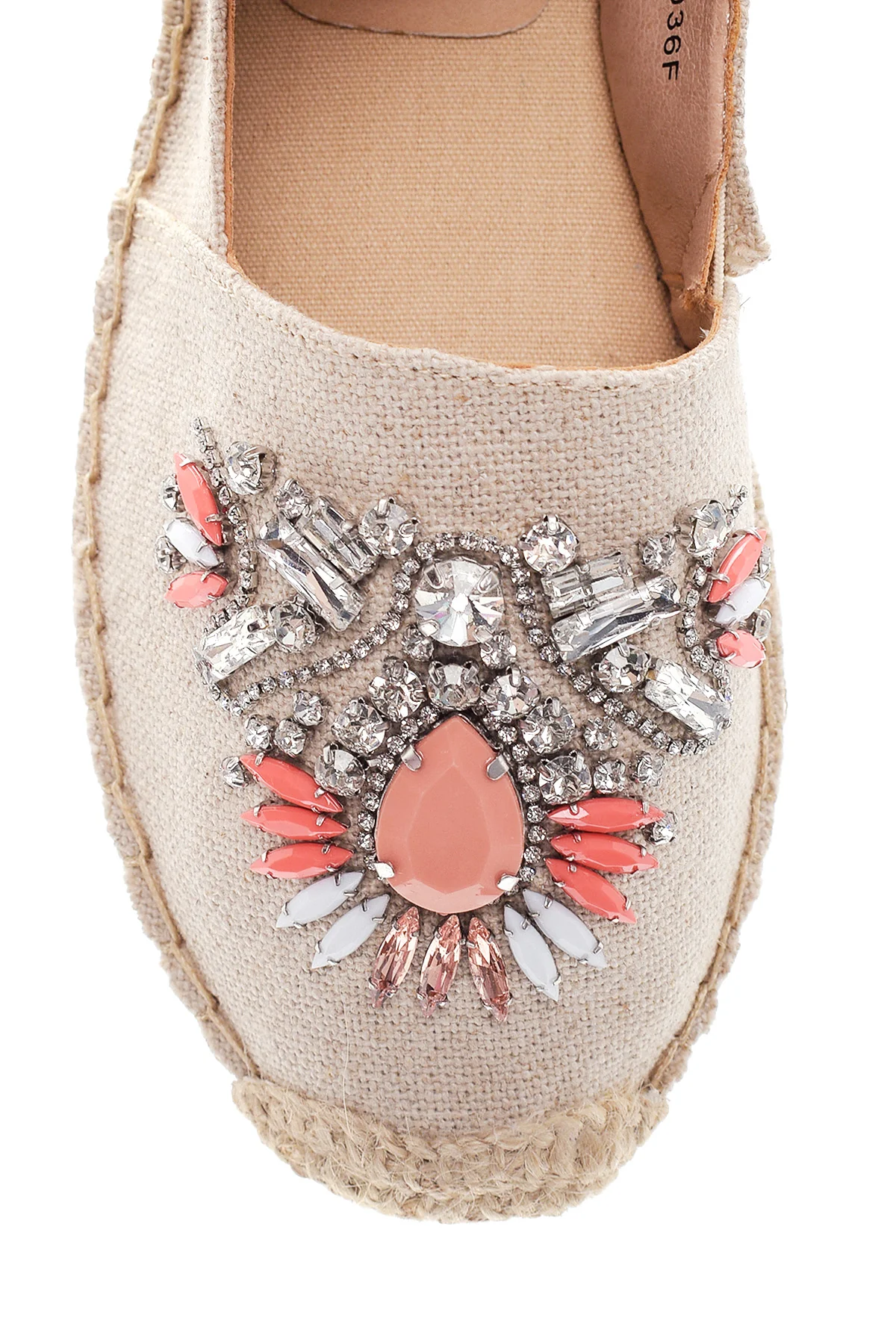 Kadın Bej Taşlı Espadril - Image 6
