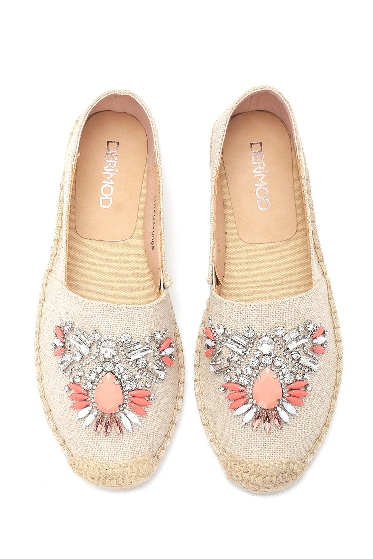 Kadın Bej Taşlı Espadril - Image 7