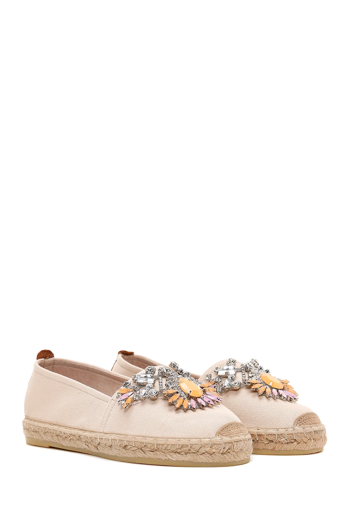 Kadın Bej Taşlı Espadril - Image 3