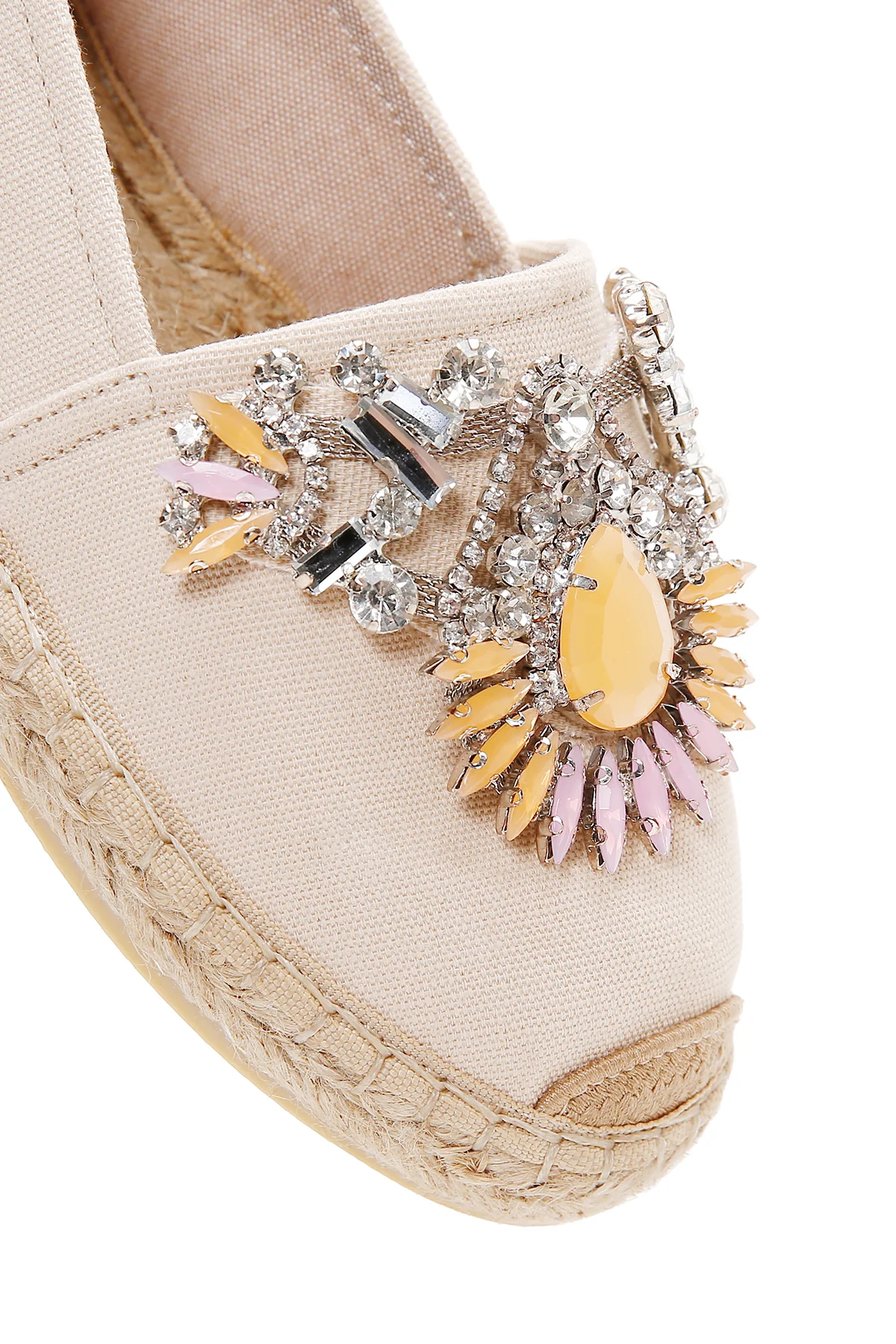 Kadın Bej Taşlı Espadril - Image 9