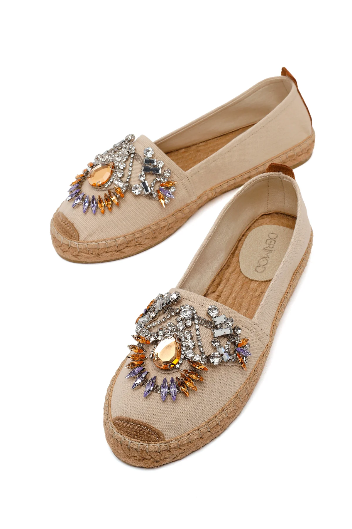 Kadın Bej Taşlı Espadril - Image 9