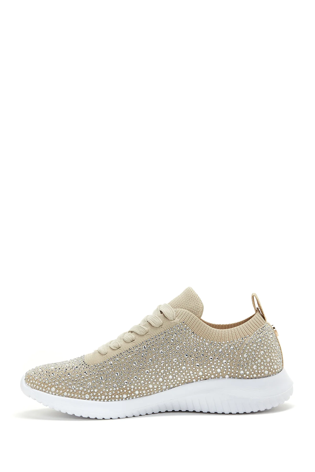 Kadın Bej Taşlı Sneaker - Image 2