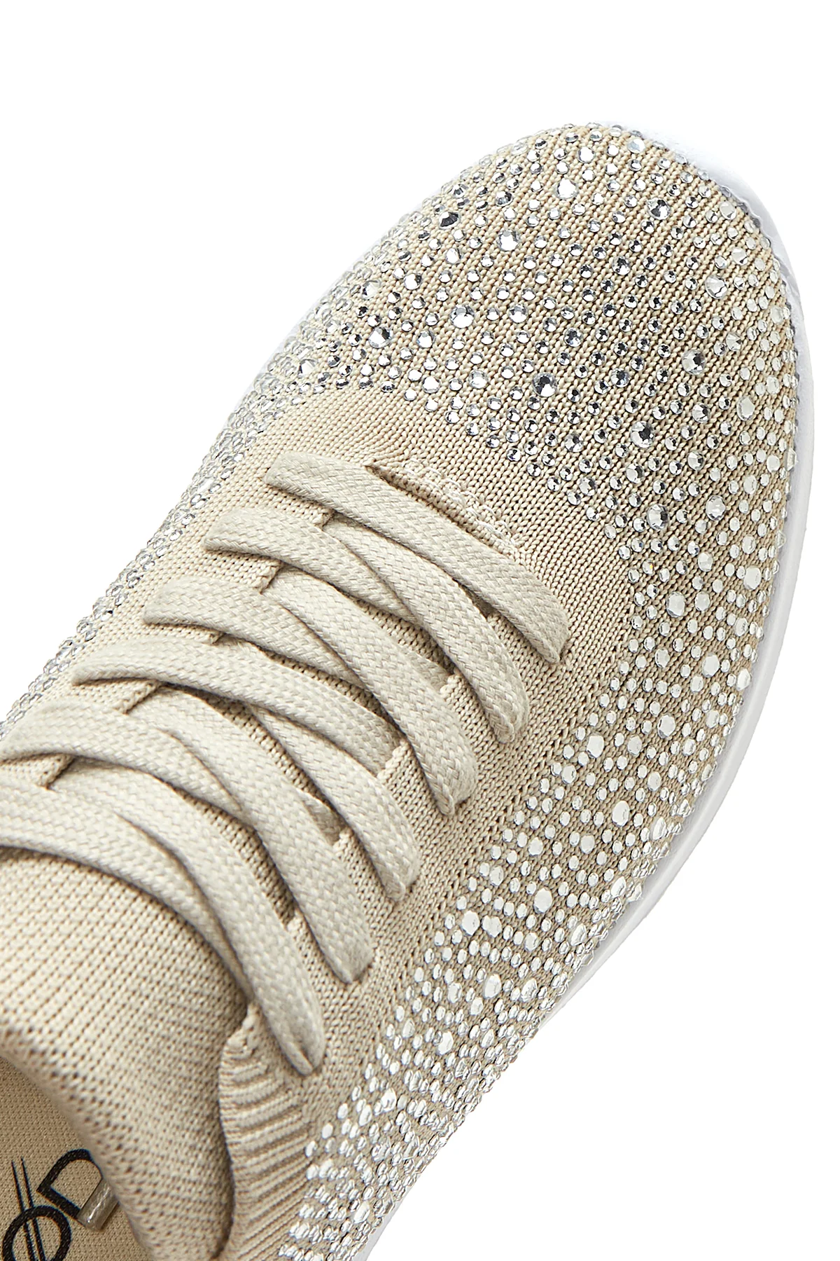 Kadın Bej Taşlı Sneaker - Image 7