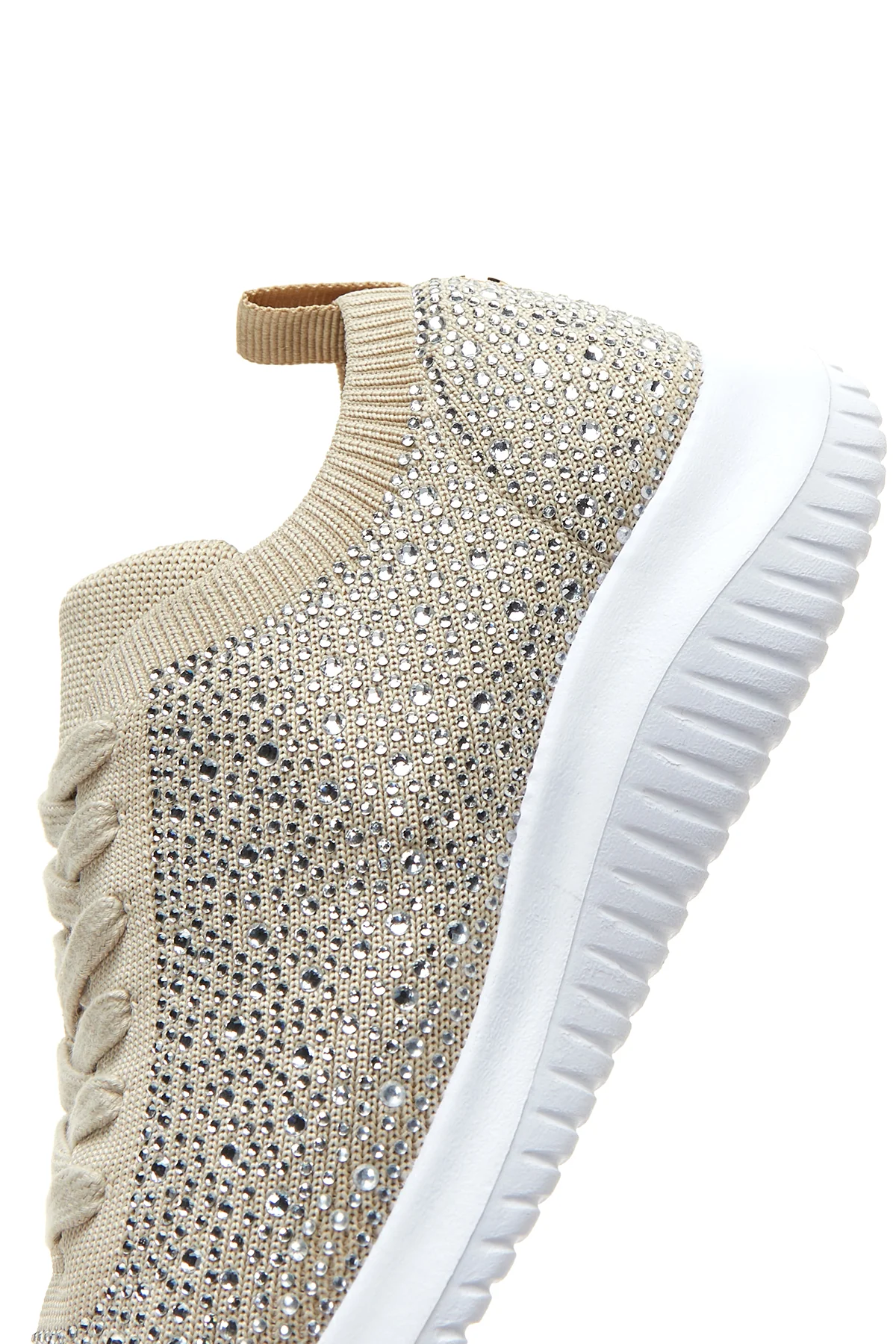 Kadın Bej Taşlı Sneaker - Image 8