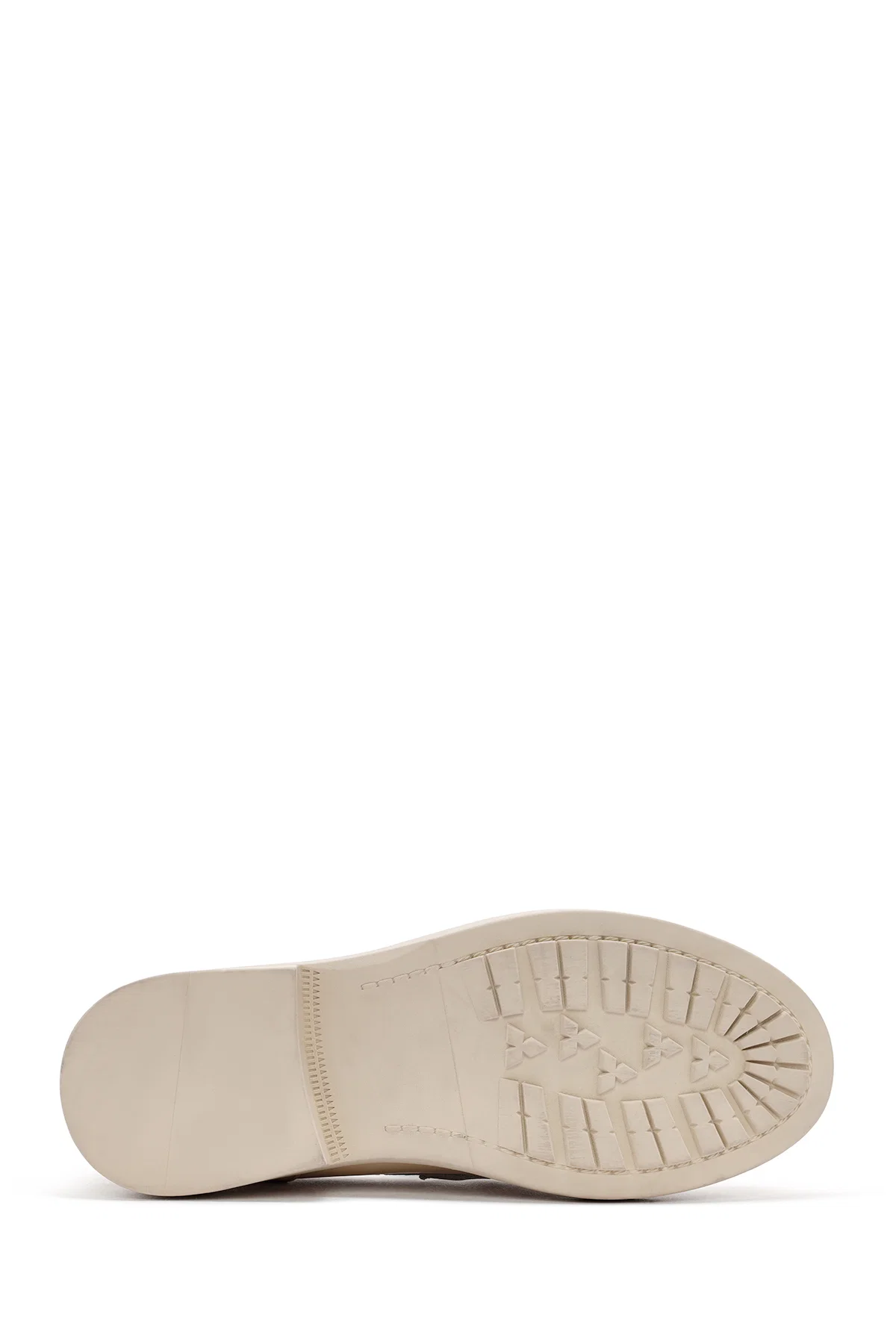 Kadın Bej Toka Detaylı Deri Maskülen Loafer - Image 4