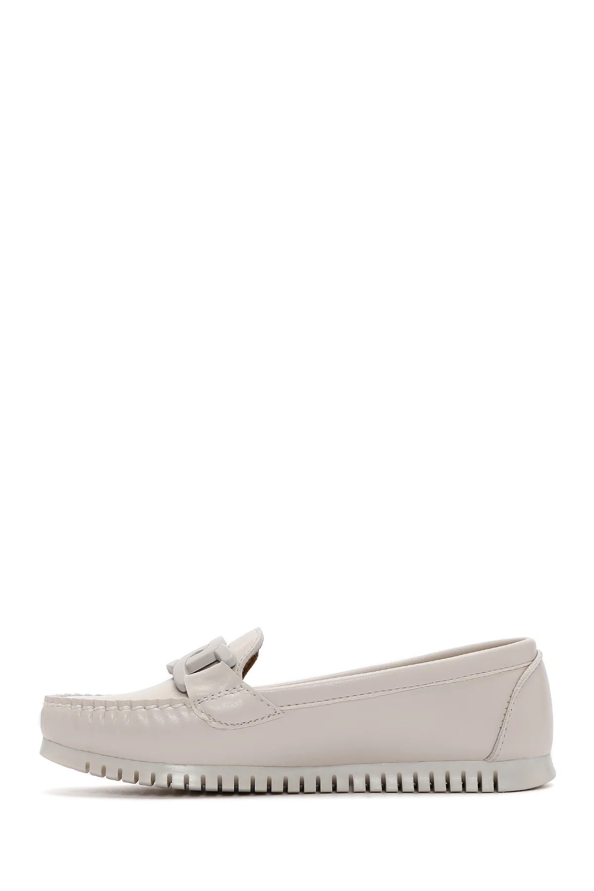 Kadın Bej Toka Detaylı Loafer - Image 2