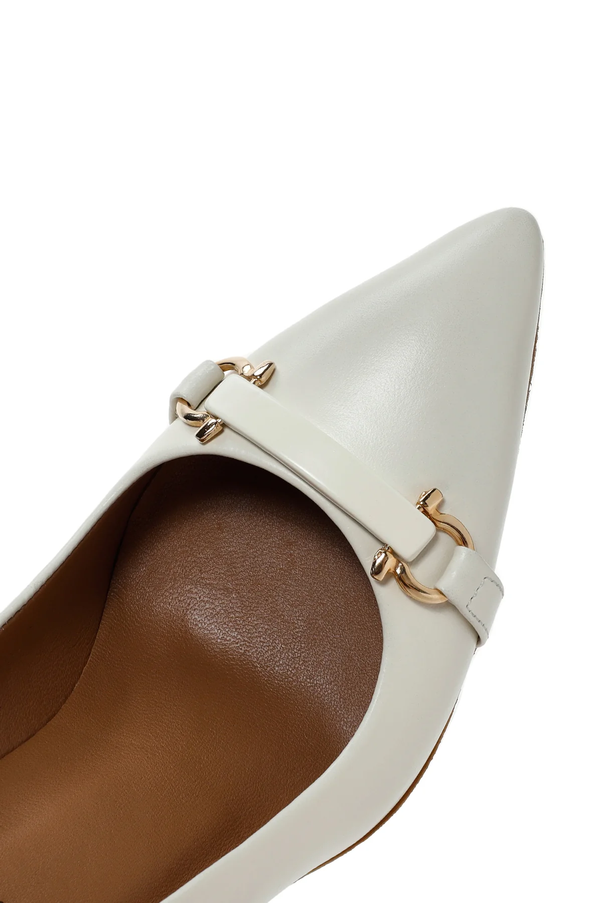Kadın Bej Toka Detaylı Topuklu Deri Stiletto - Image 10