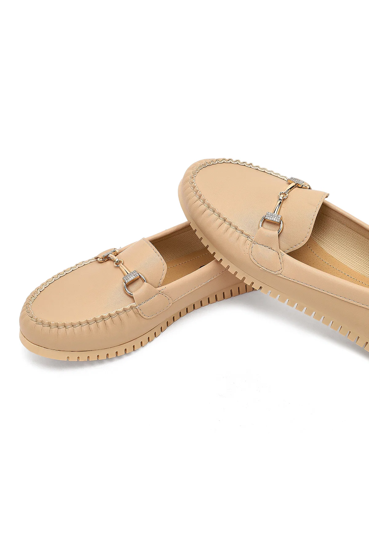 Kadın Bej Tokalı Loafer - Image 11