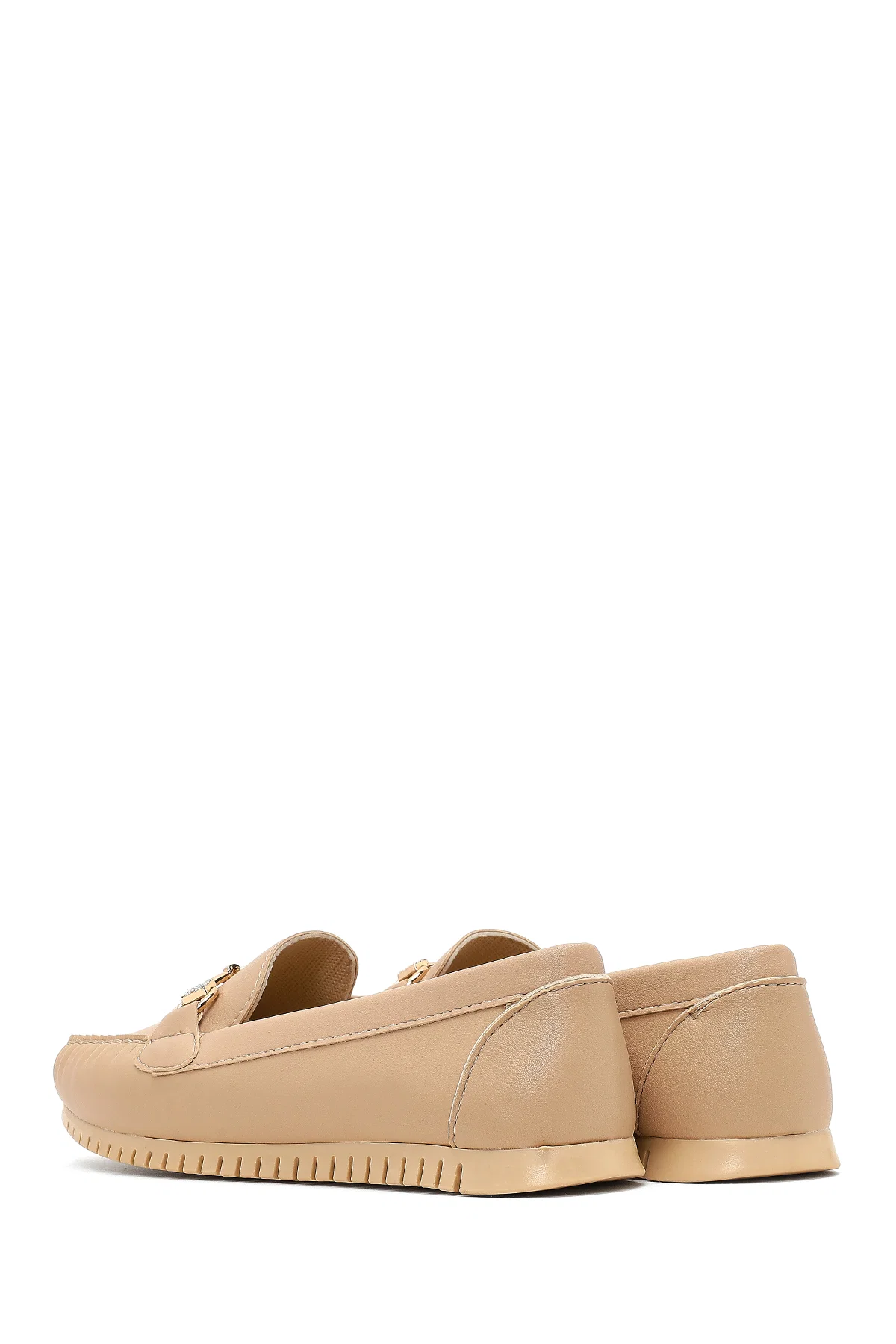 Kadın Bej Tokalı Loafer - Image 5