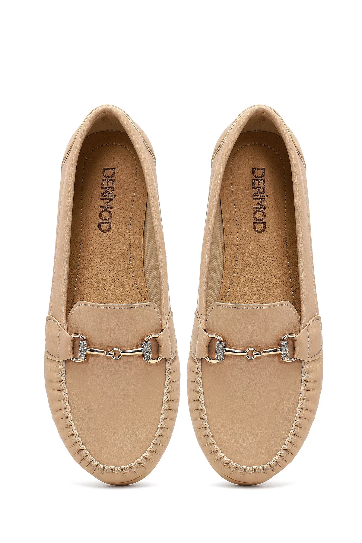 Kadın Bej Tokalı Loafer - Image 7