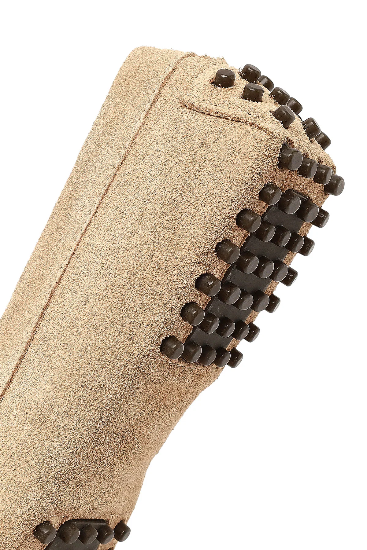 Kadın Bej Tokalı Süet Deri Loafer - Image 8
