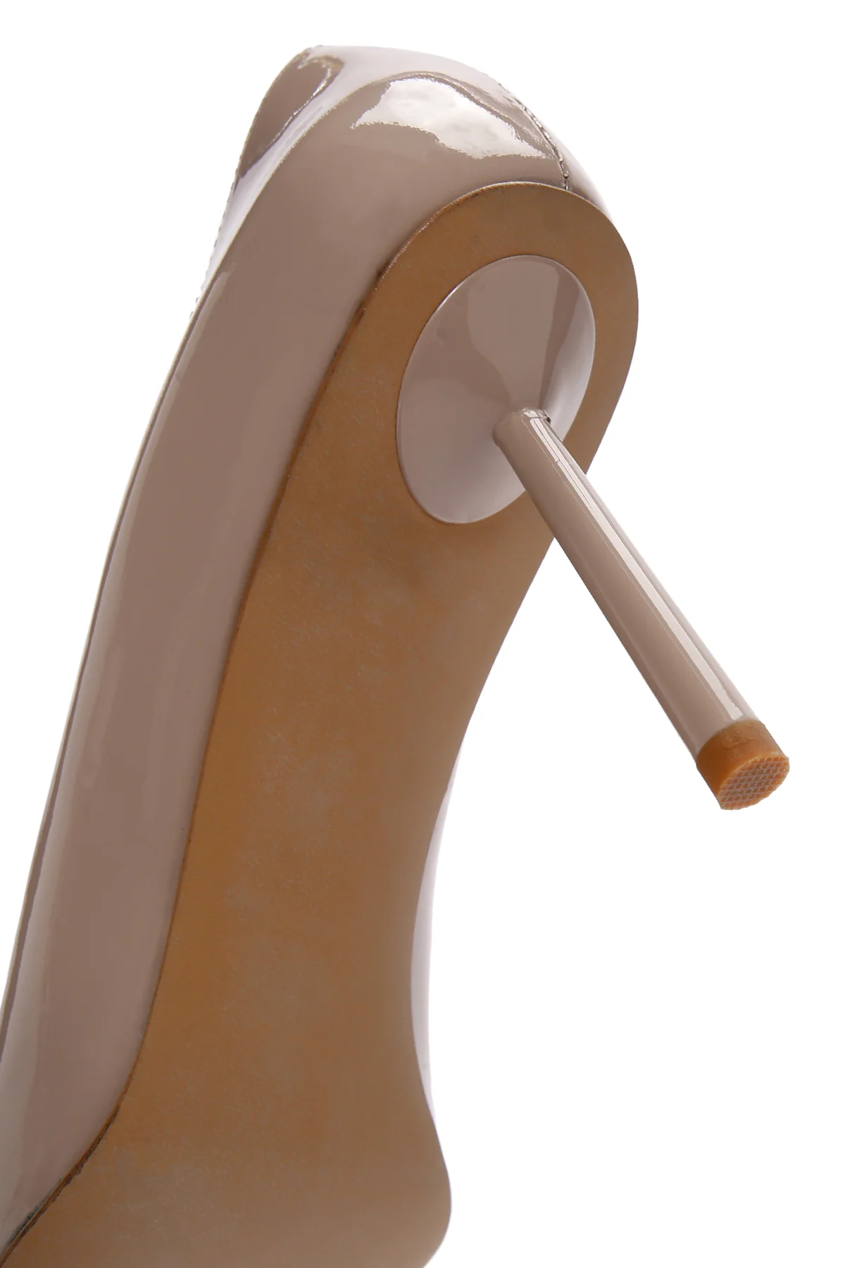 Kadın Bej Topuklu Deri Stiletto - Image 10