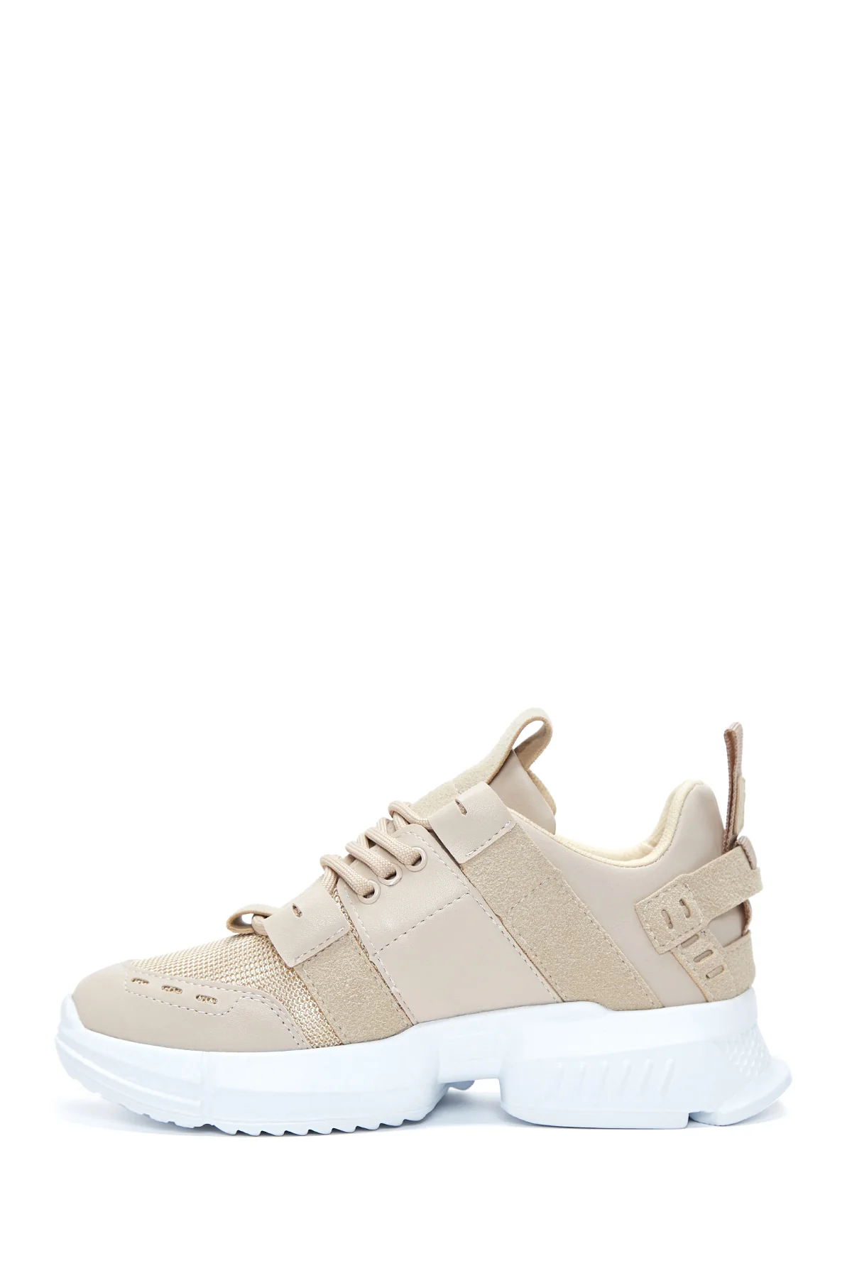 Kadın Bej Yüksek Taban Sneaker - Image 2