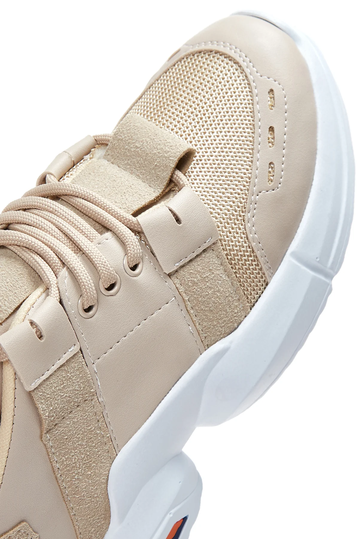 Kadın Bej Yüksek Taban Sneaker - Image 8