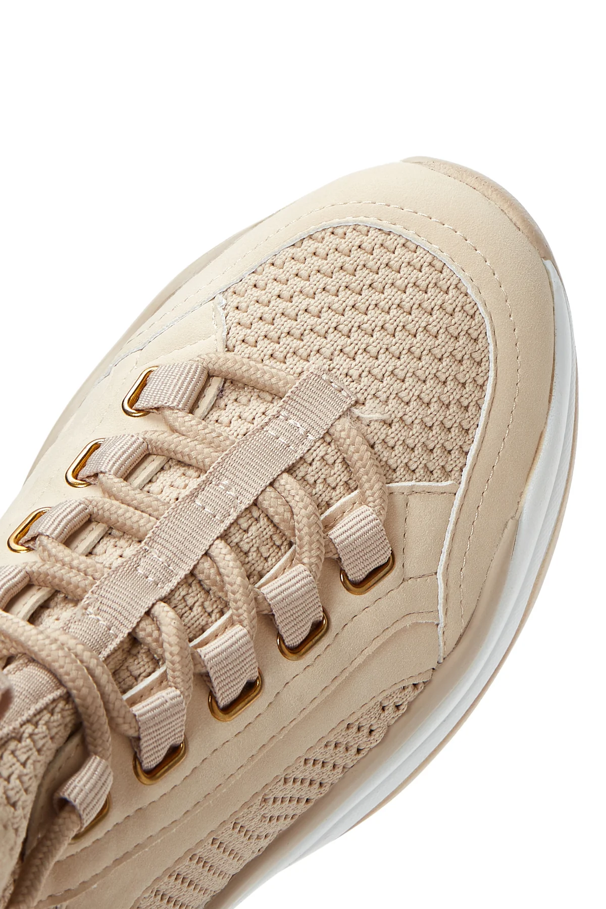 Kadın Bej Yüksek Tabanlı Sneaker - Image 10