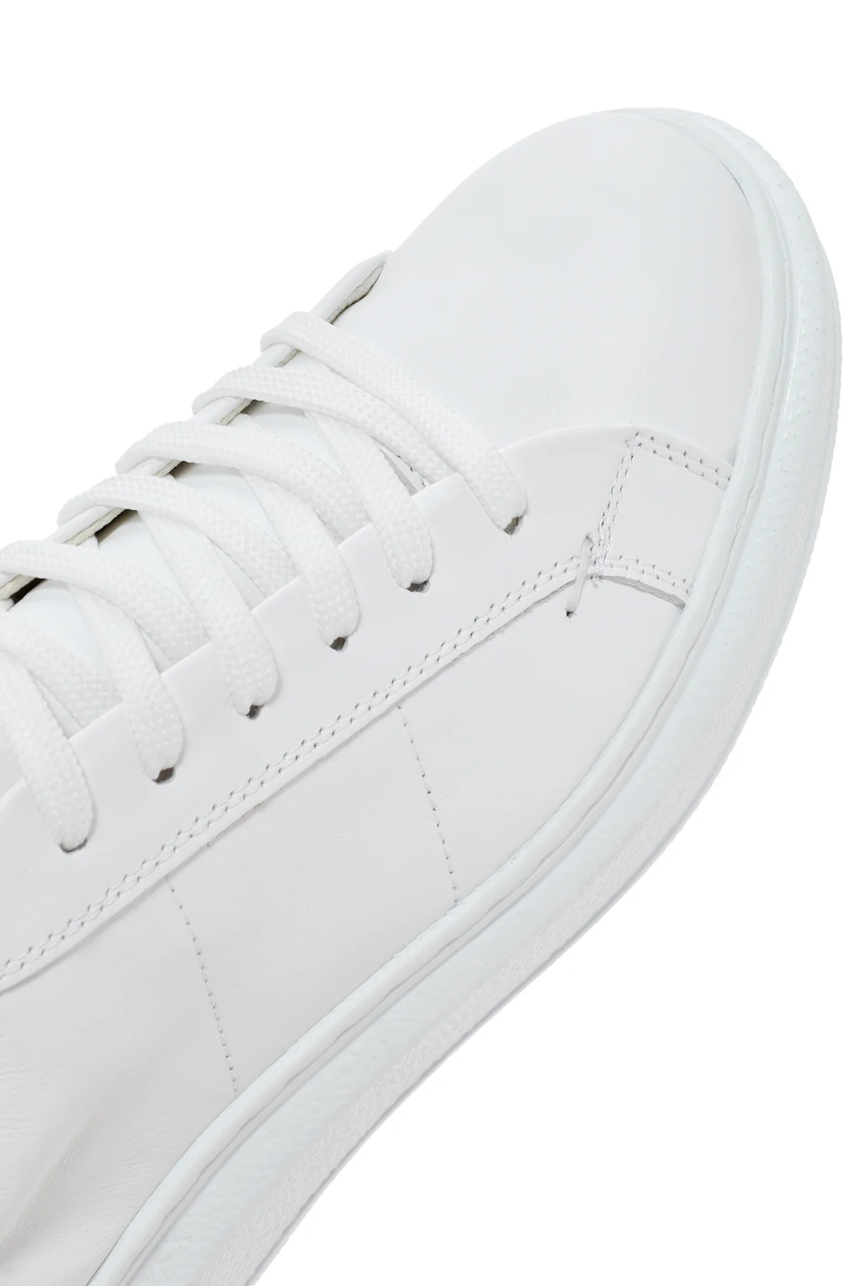 Kadın Beyaz Bağcıklı Deri Sneaker - Image 10