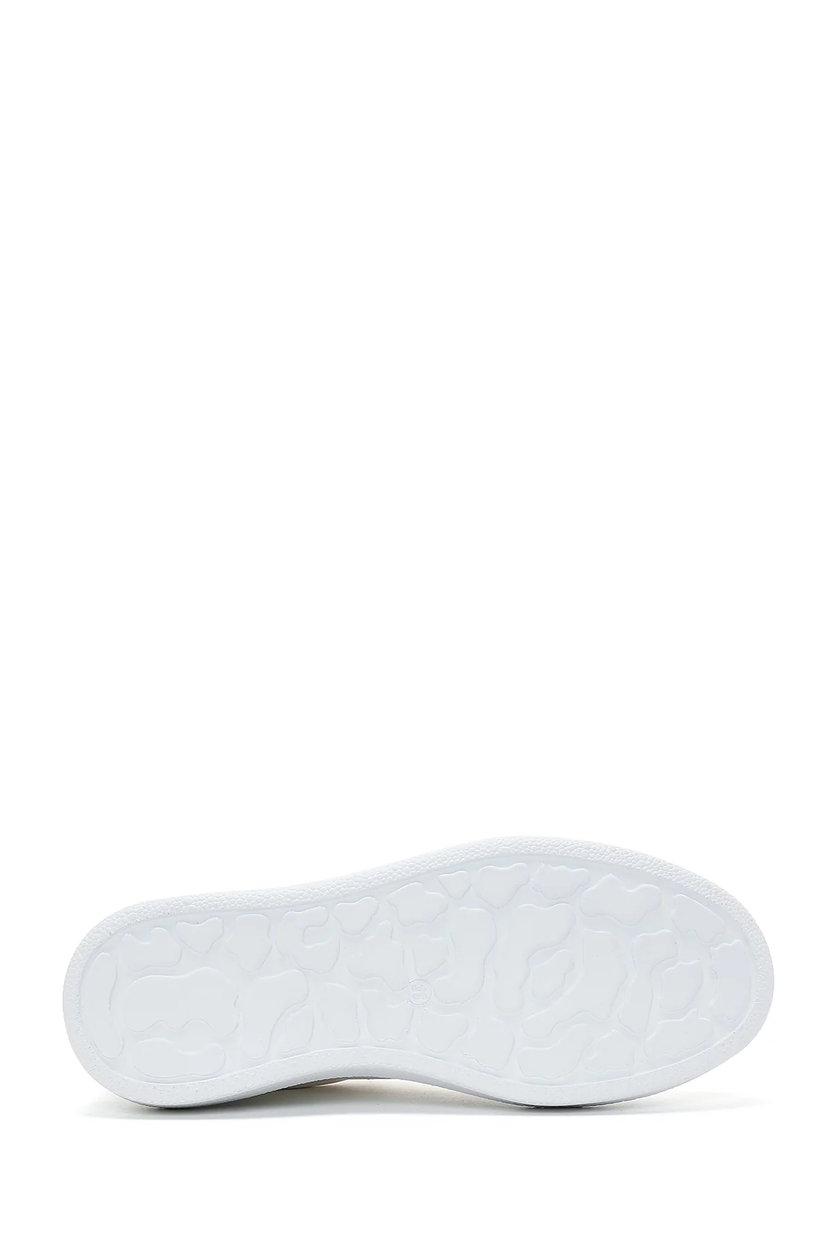 Kadın Beyaz Bağcıklı Deri Sneaker - Image 4