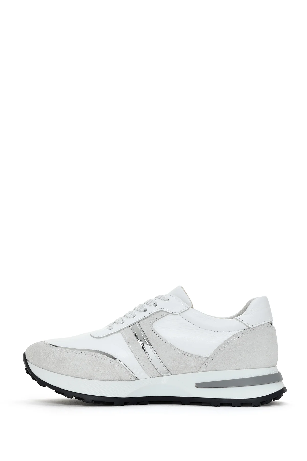 Kadın Beyaz Bağcıklı Deri Sneaker - Image 2