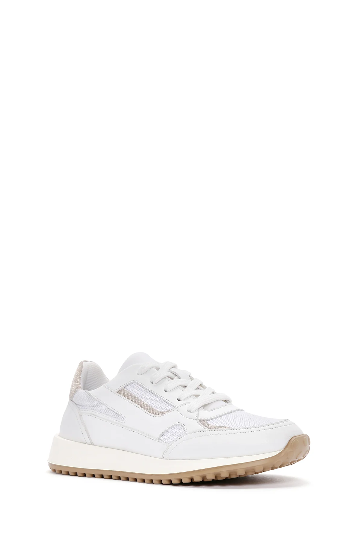 Kadın Beyaz Bağcıklı Deri Sneaker - Image 6