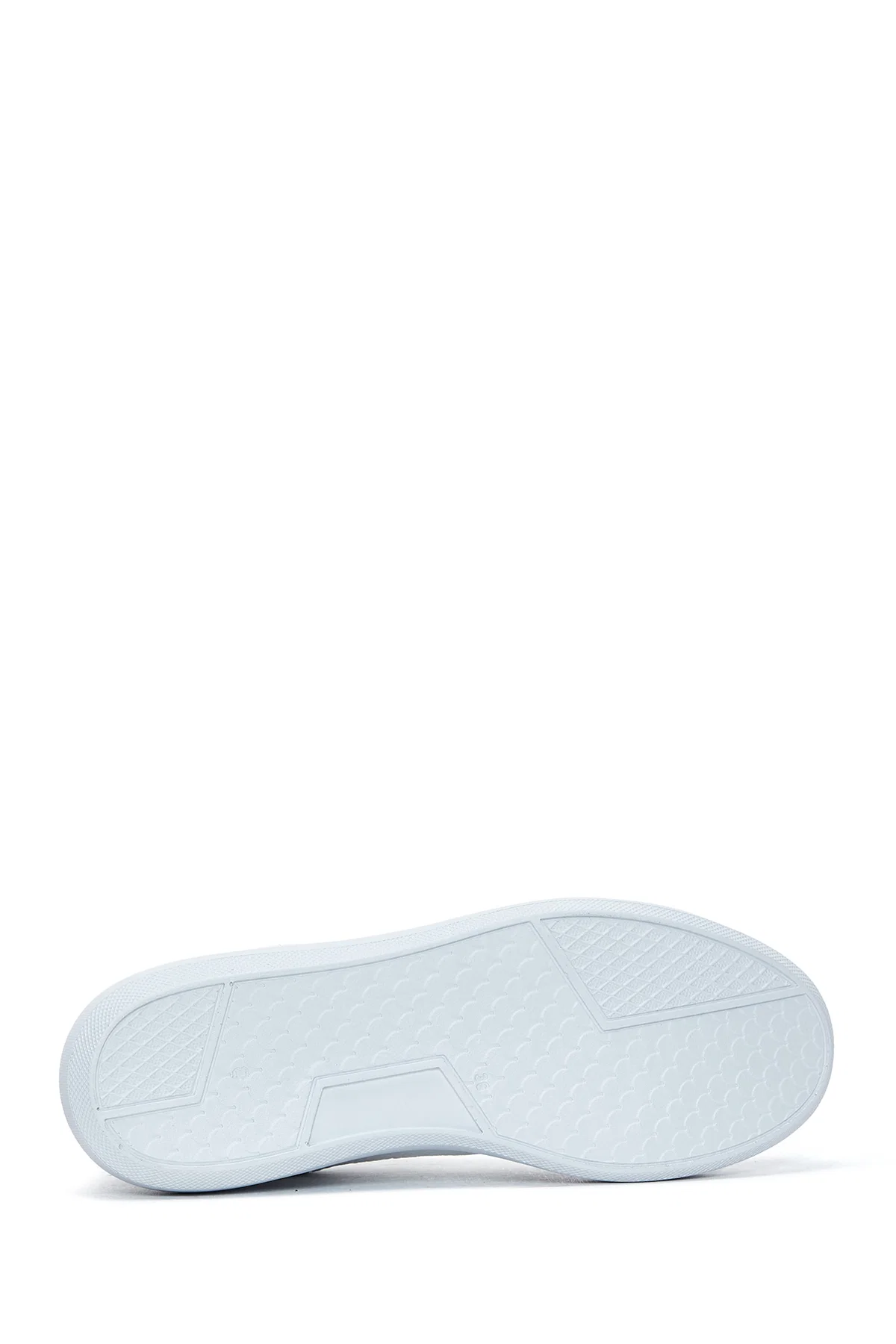 Kadın Beyaz Bağcıklı Deri Sneaker - Image 4