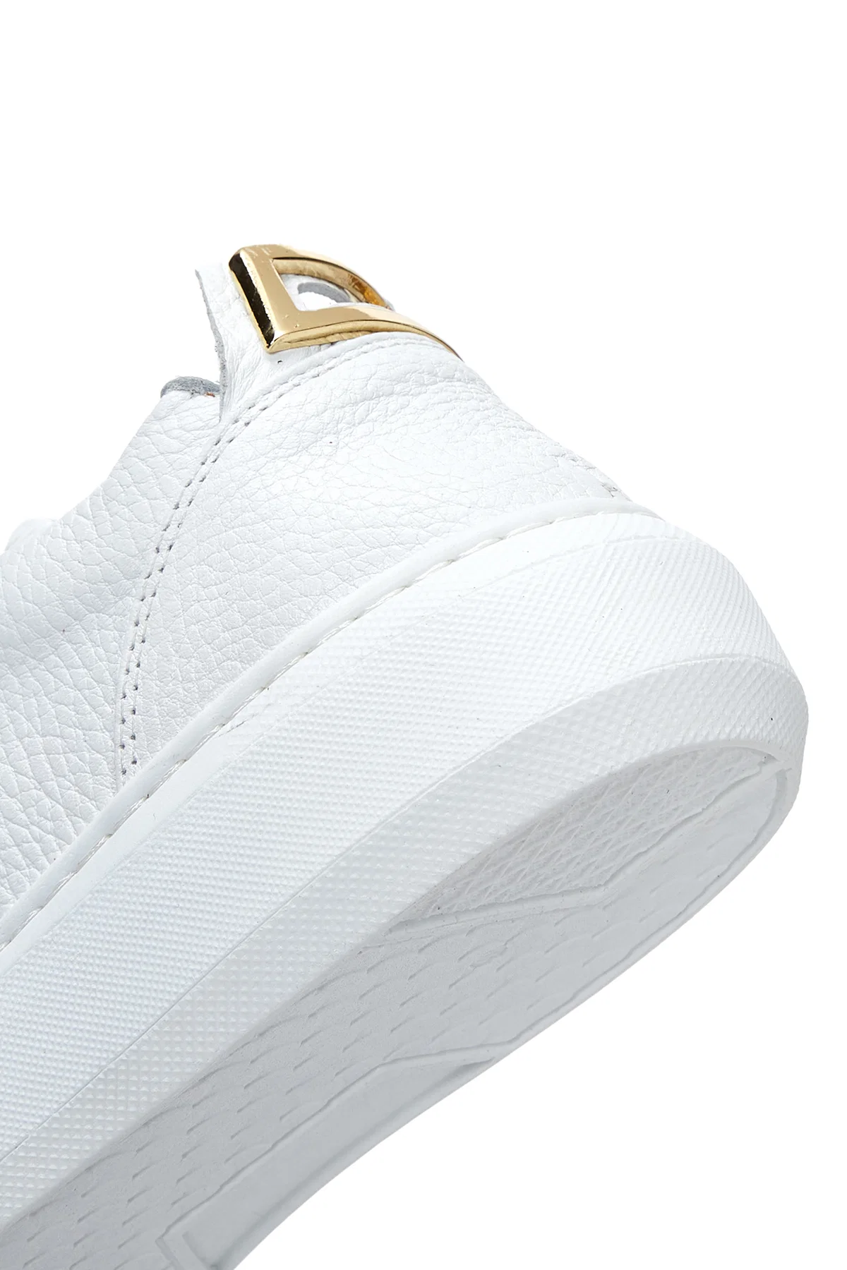 Kadın Beyaz Bağcıklı Deri Sneaker - Image 7
