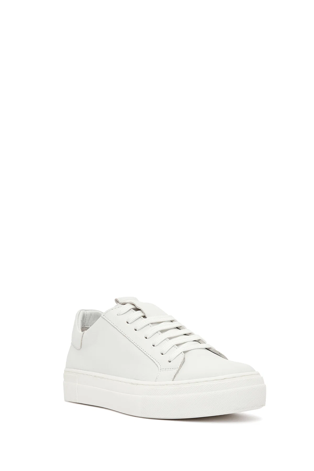Kadın Beyaz Bağcıklı Deri Sneaker - Image 6