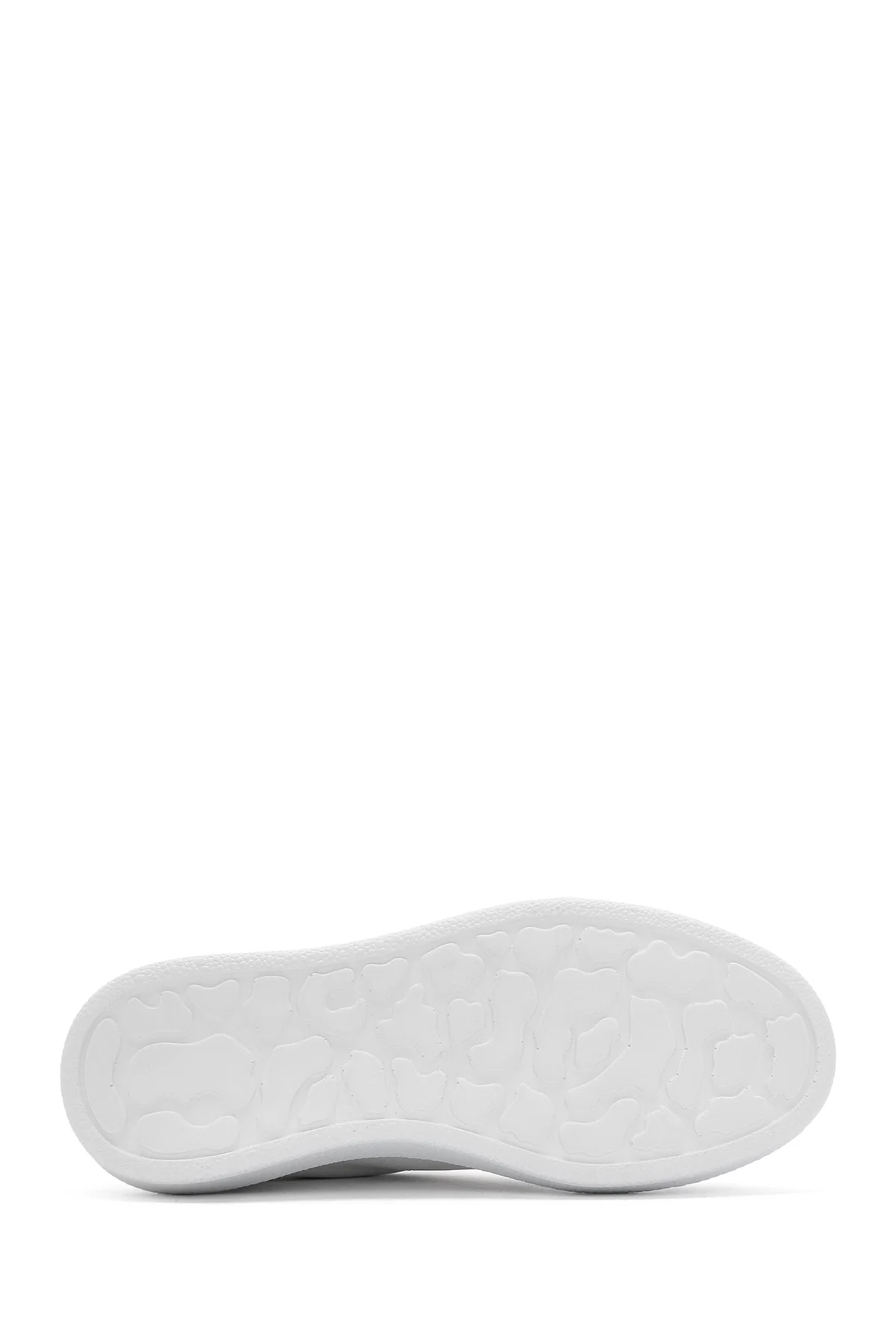 Kadın Beyaz Bağcıklı Deri Sneaker - Image 4