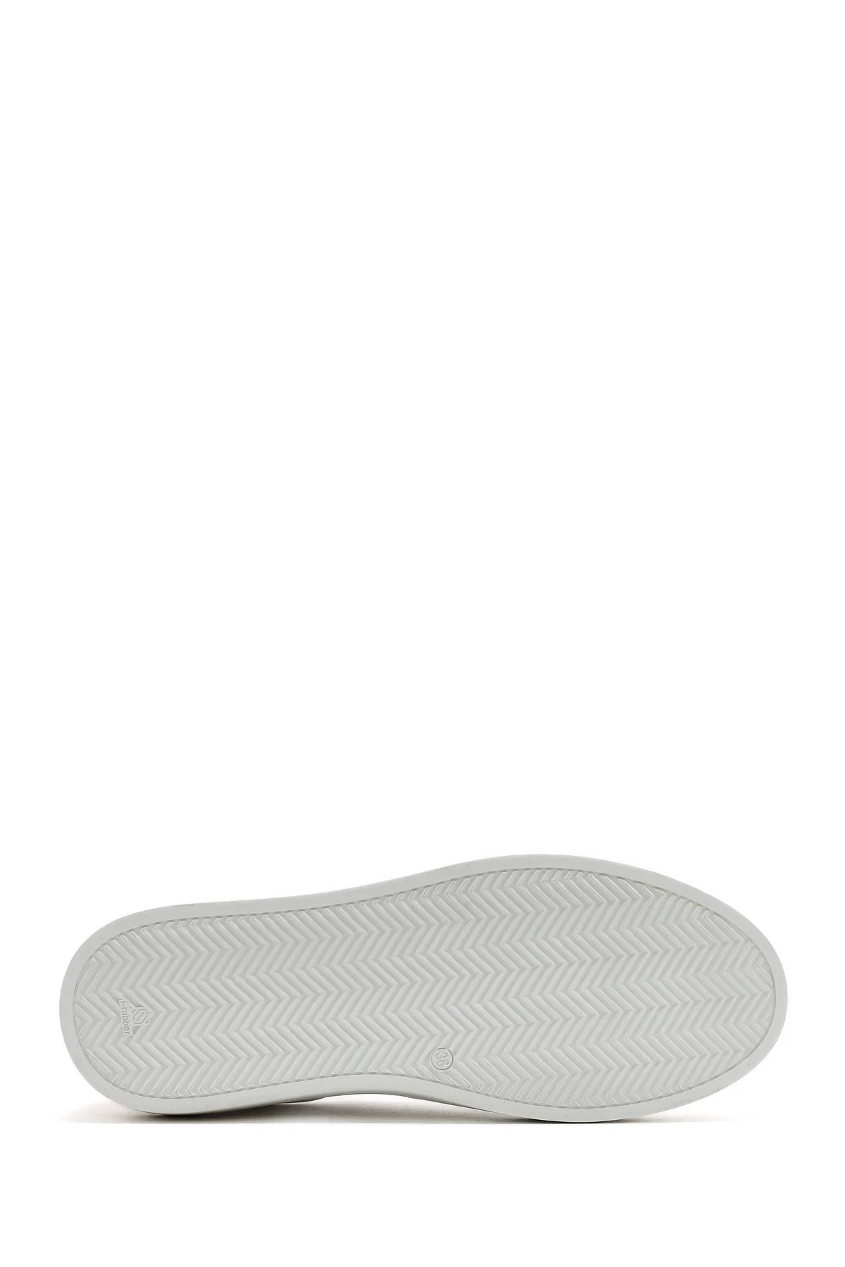 Kadın Beyaz Bağcıklı Deri Sneaker - Image 4