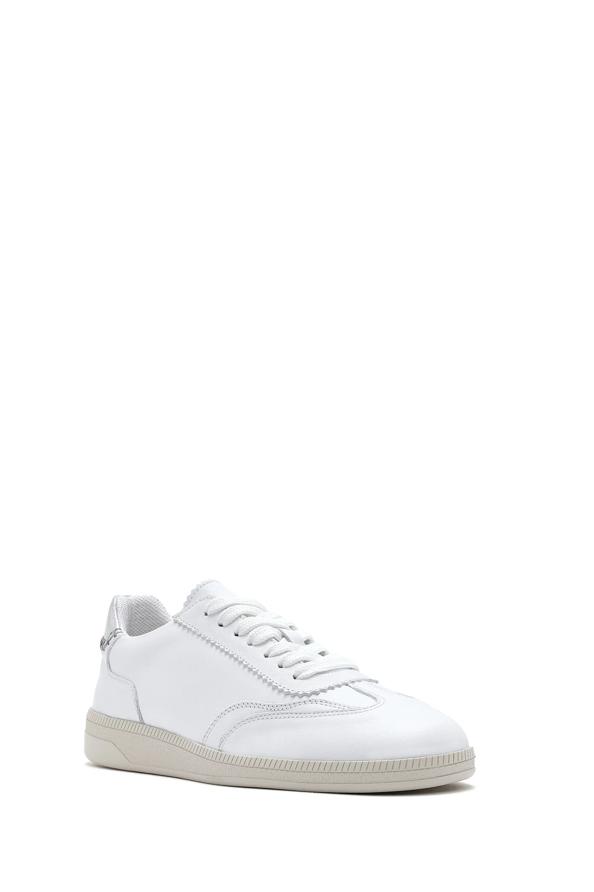 Kadın Beyaz Bağcıklı Deri Sneaker - Image 6