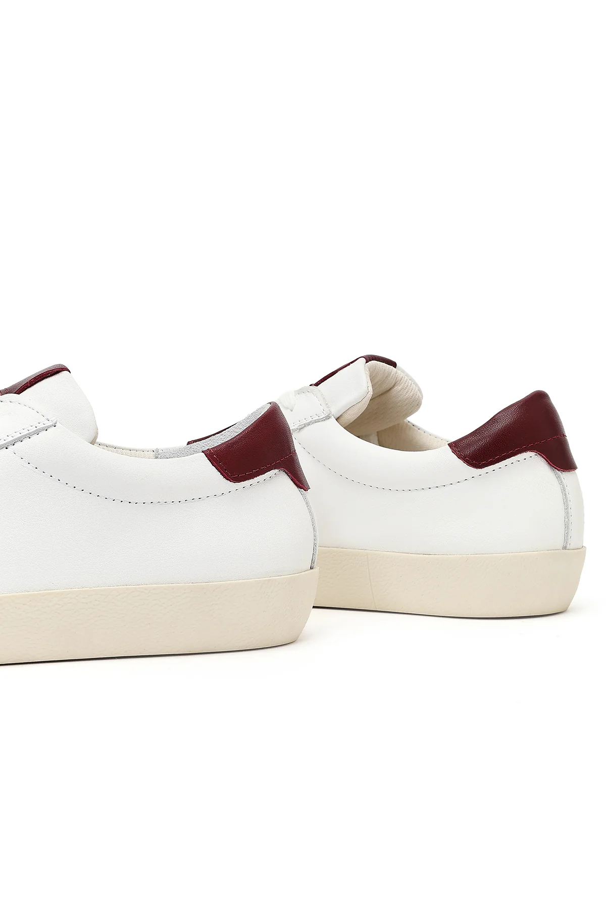 Kadın Beyaz Bağcıklı Deri Sneaker - Image 10