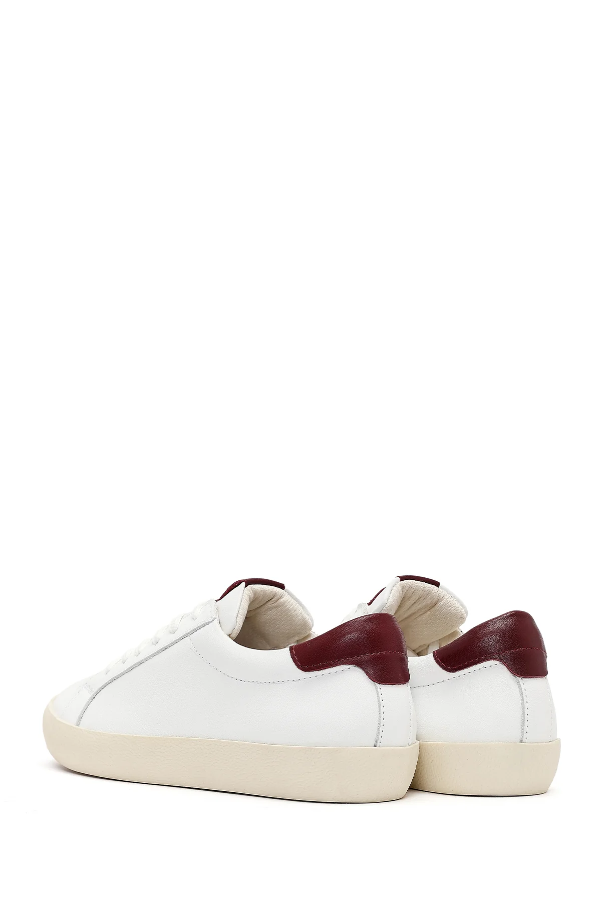 Kadın Beyaz Bağcıklı Deri Sneaker - Image 6
