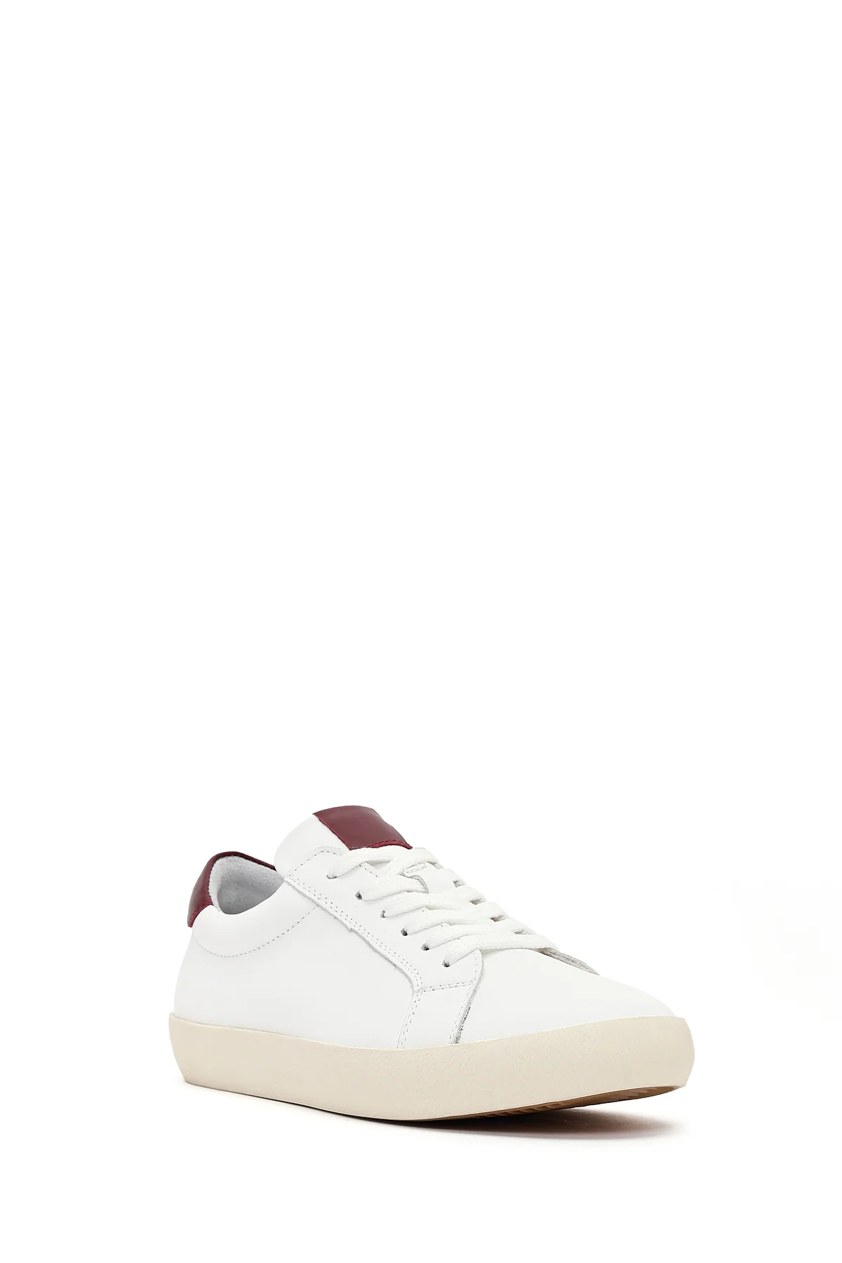 Kadın Beyaz Bağcıklı Deri Sneaker - Image 7