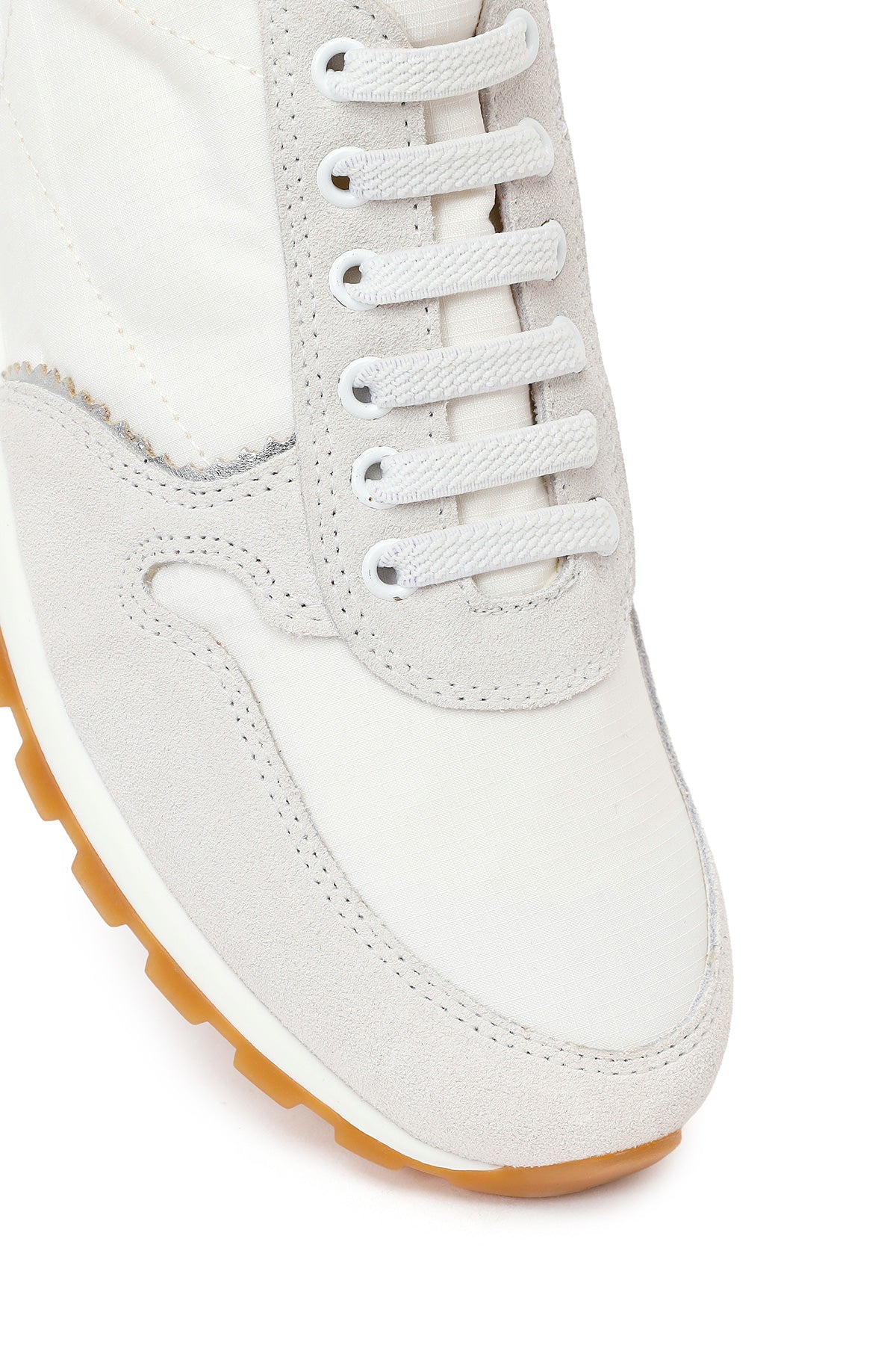 Kadın Beyaz Bağcıklı Deri Sneaker - Image 9