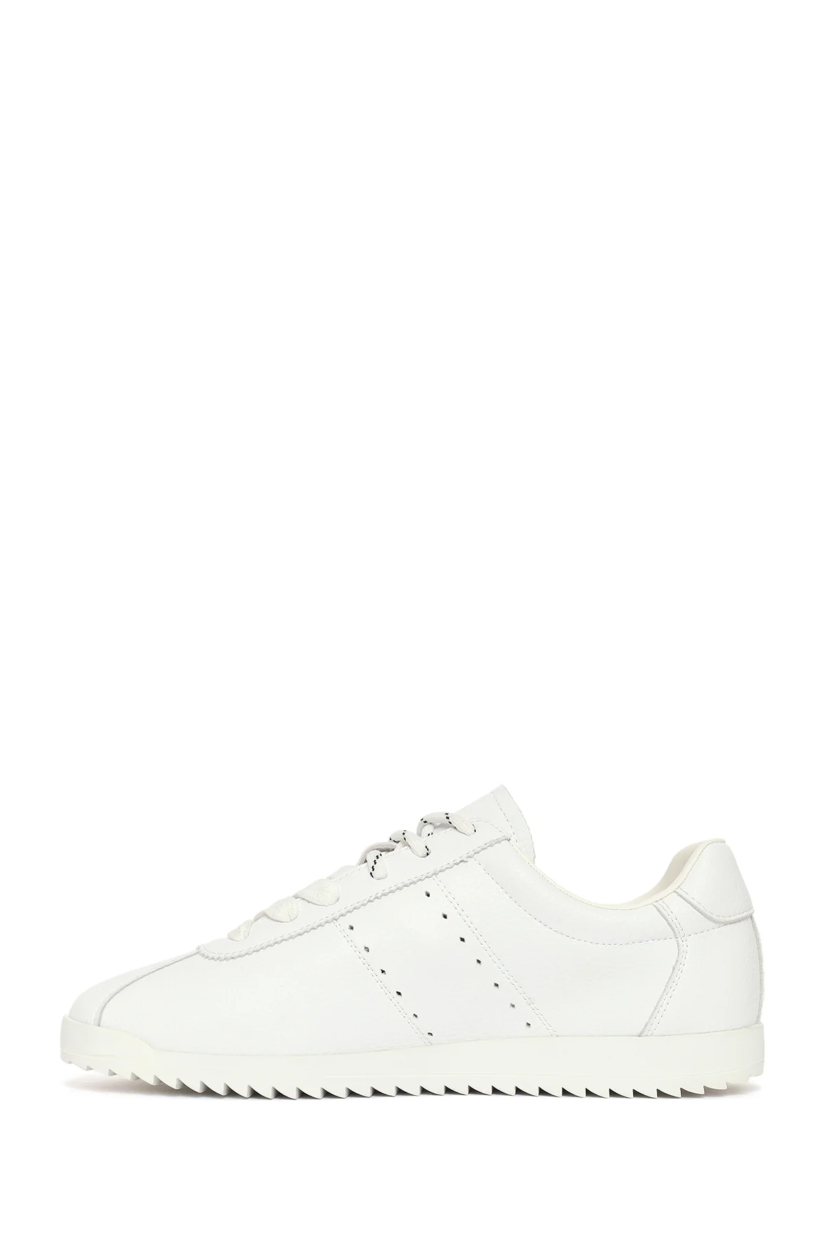 Kadın Beyaz Bağcıklı Deri Sneaker - Image 4